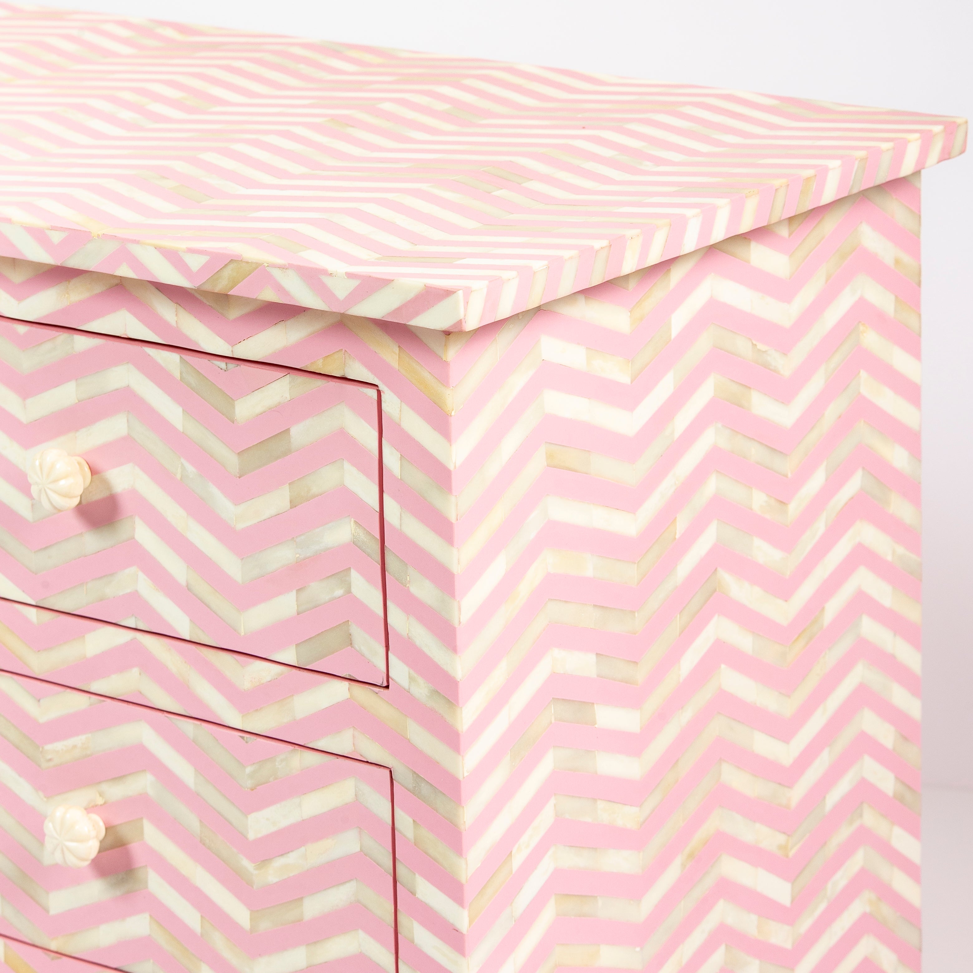 Isra Chest of Drawers - Pink Bone Inlay
