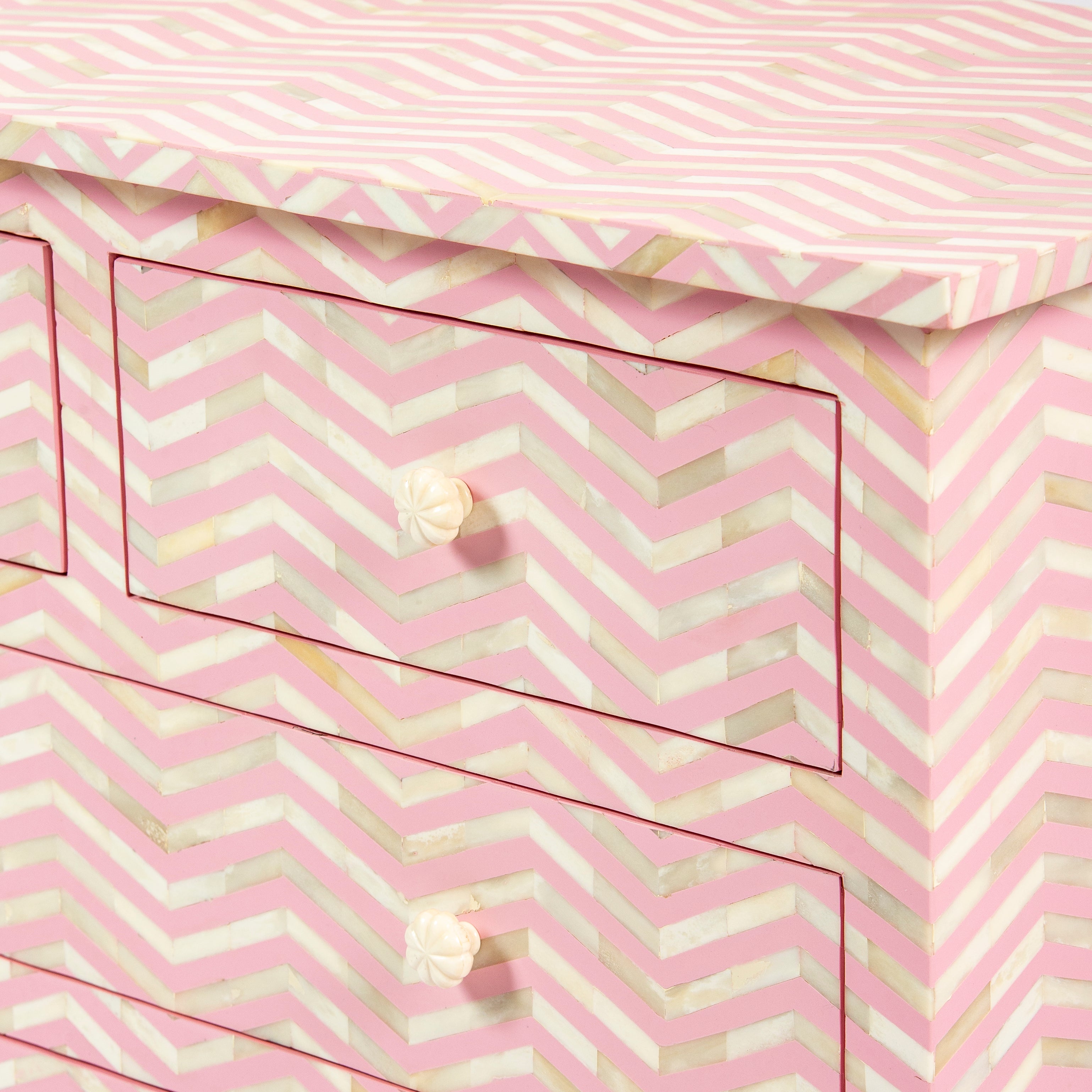 Isra Chest of Drawers - Pink Bone Inlay