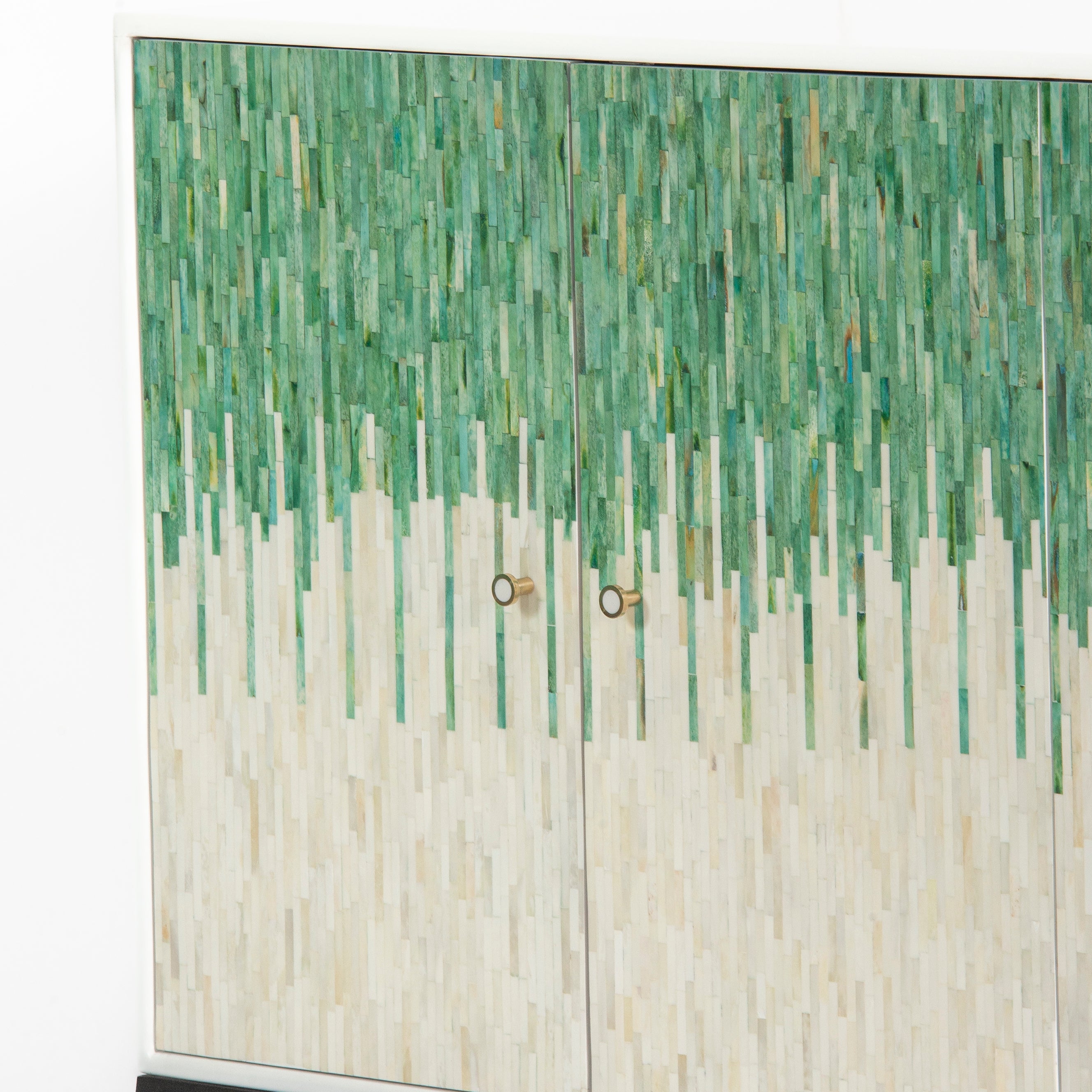 Naveli Cabinet - Green Bone Carved Cabinet