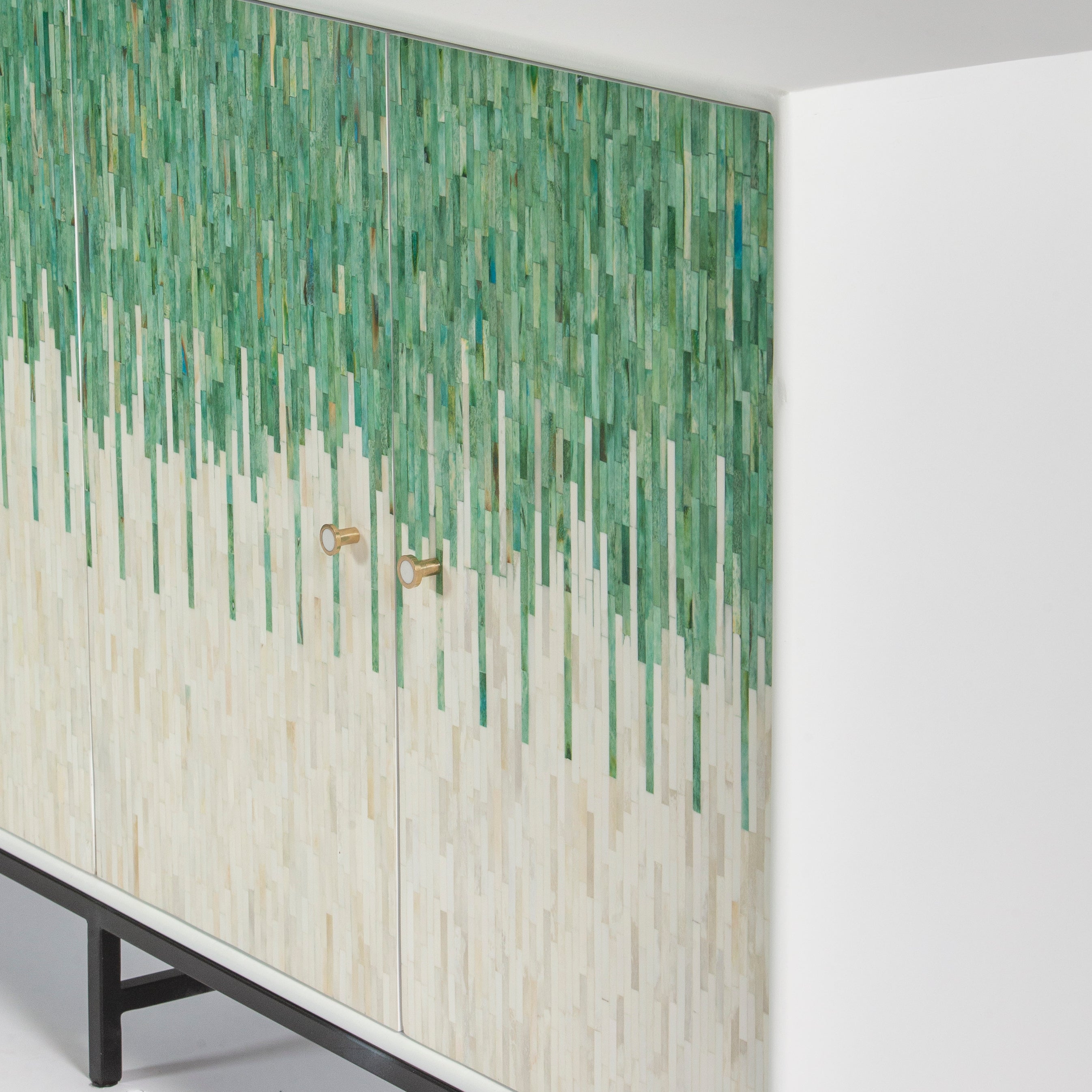 Naveli Cabinet - Green Bone Carved Cabinet