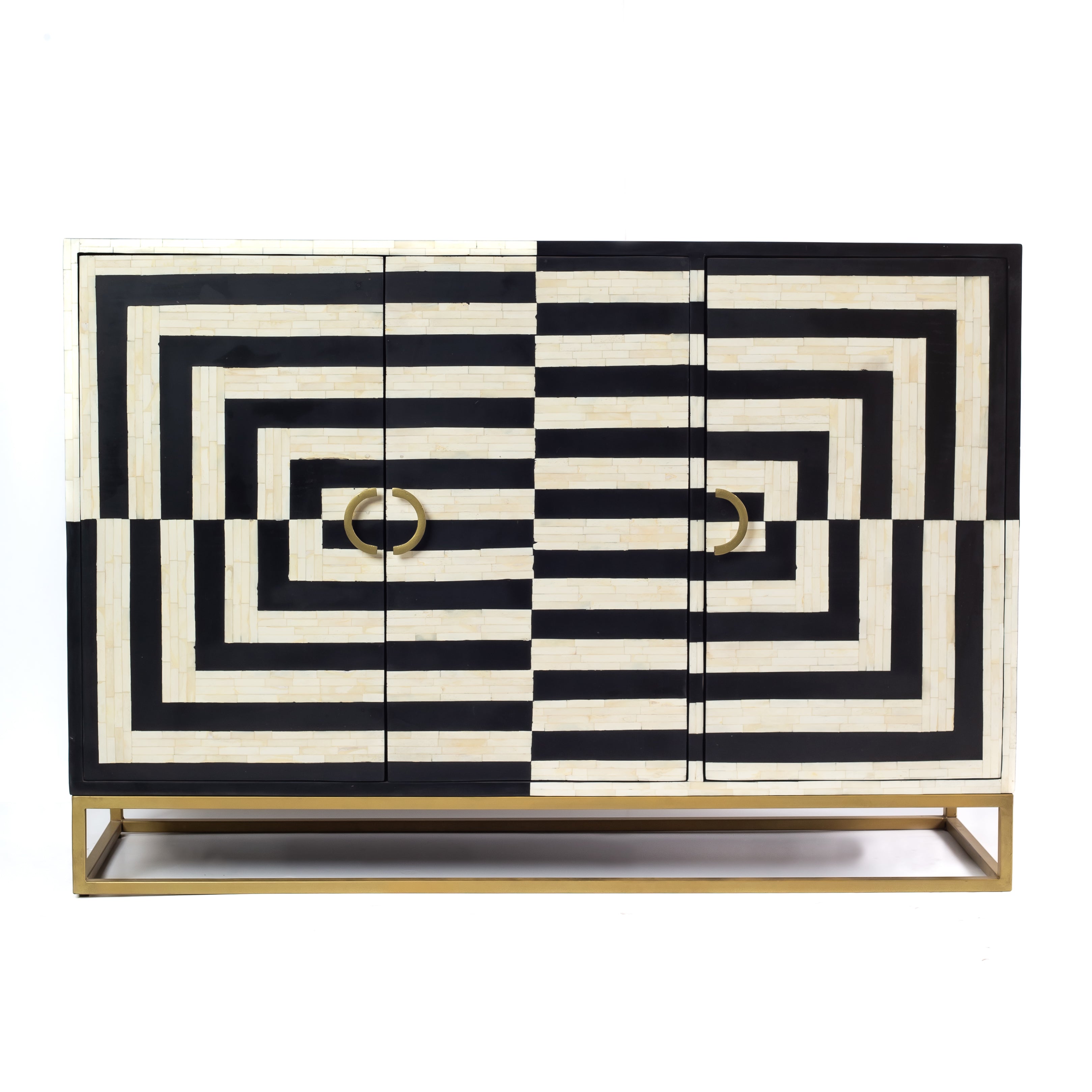 Zuri Cabinet - Black & White Bone Inlay