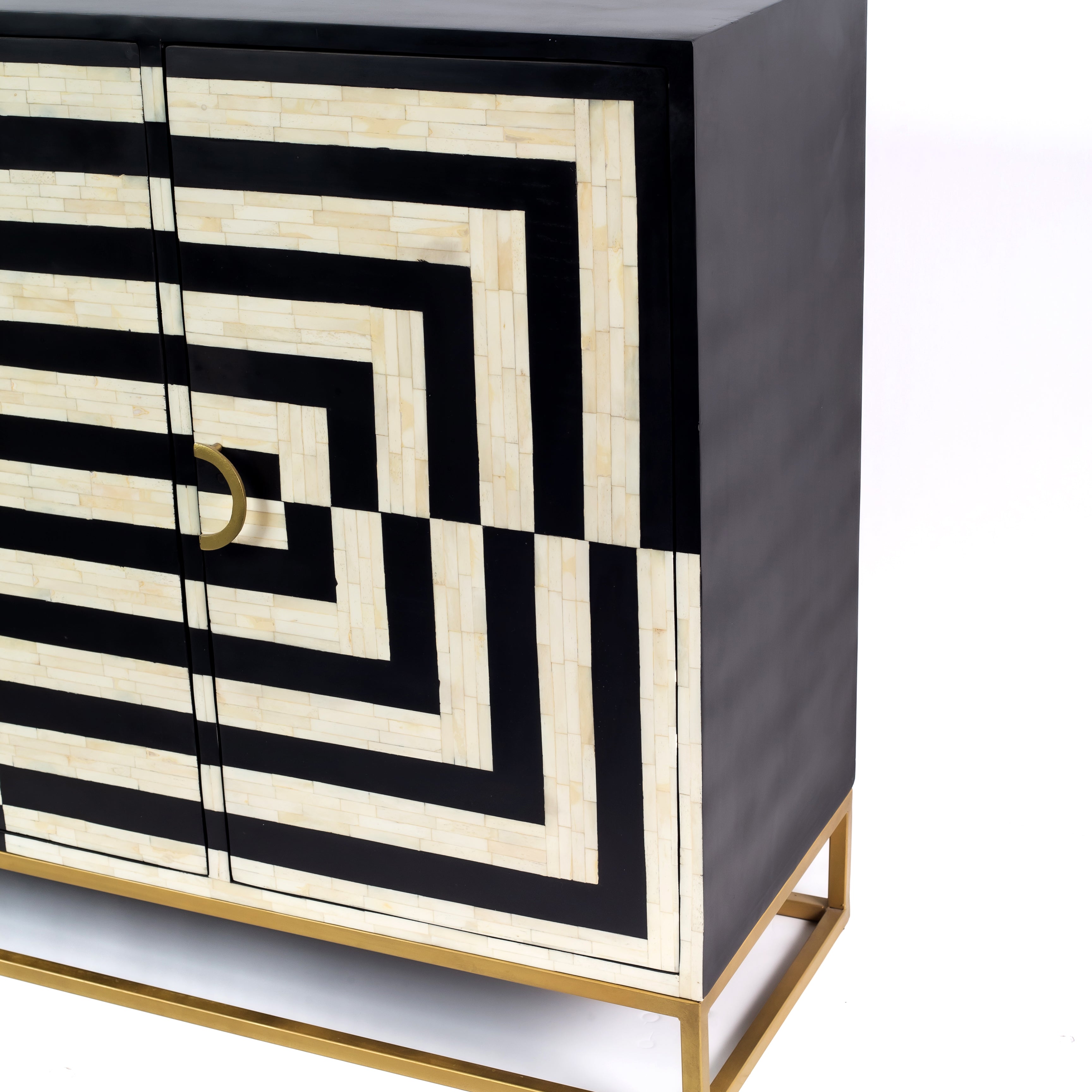 Zuri Cabinet - Black & White Bone Inlay