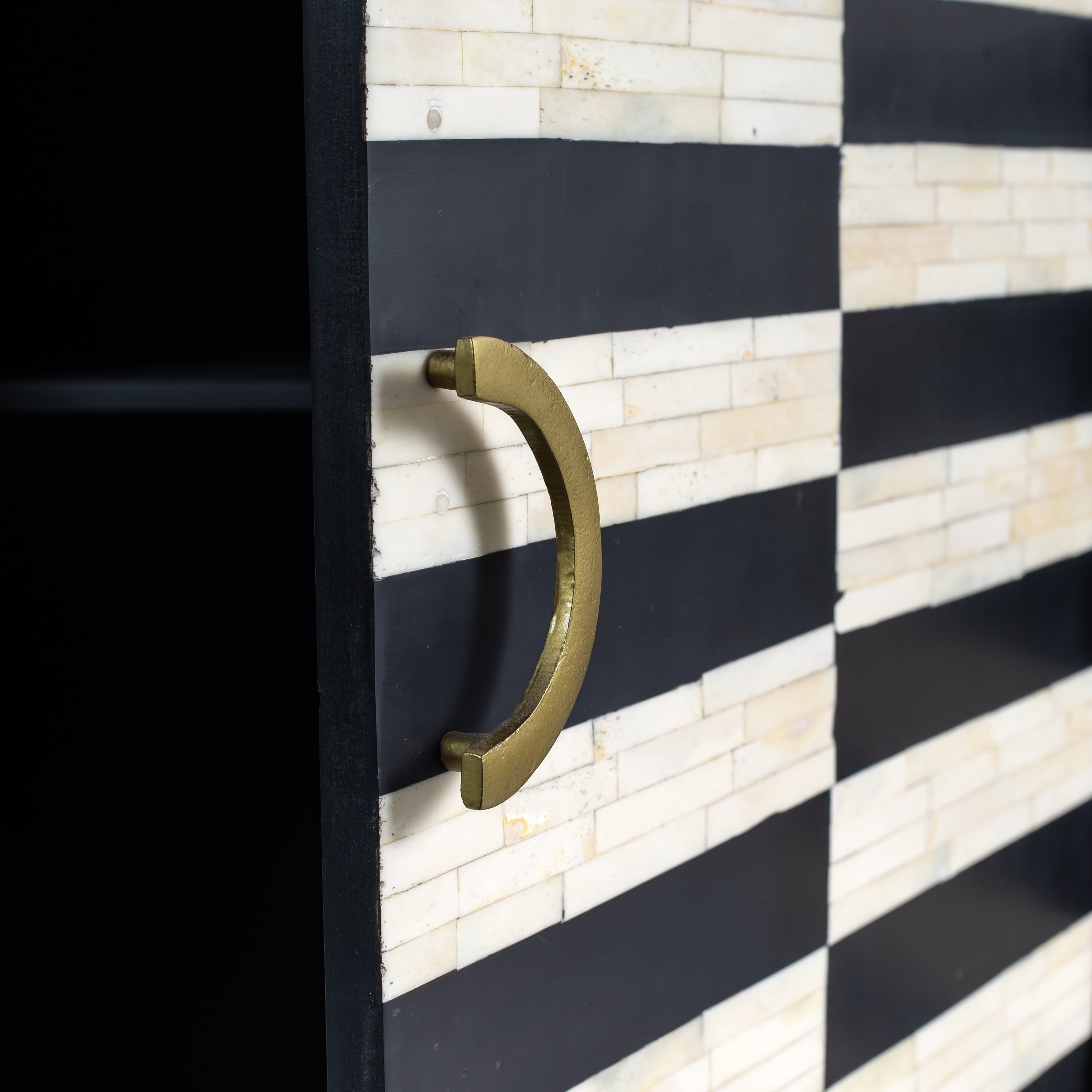 Zuri Cabinet - Black & White Bone Inlay