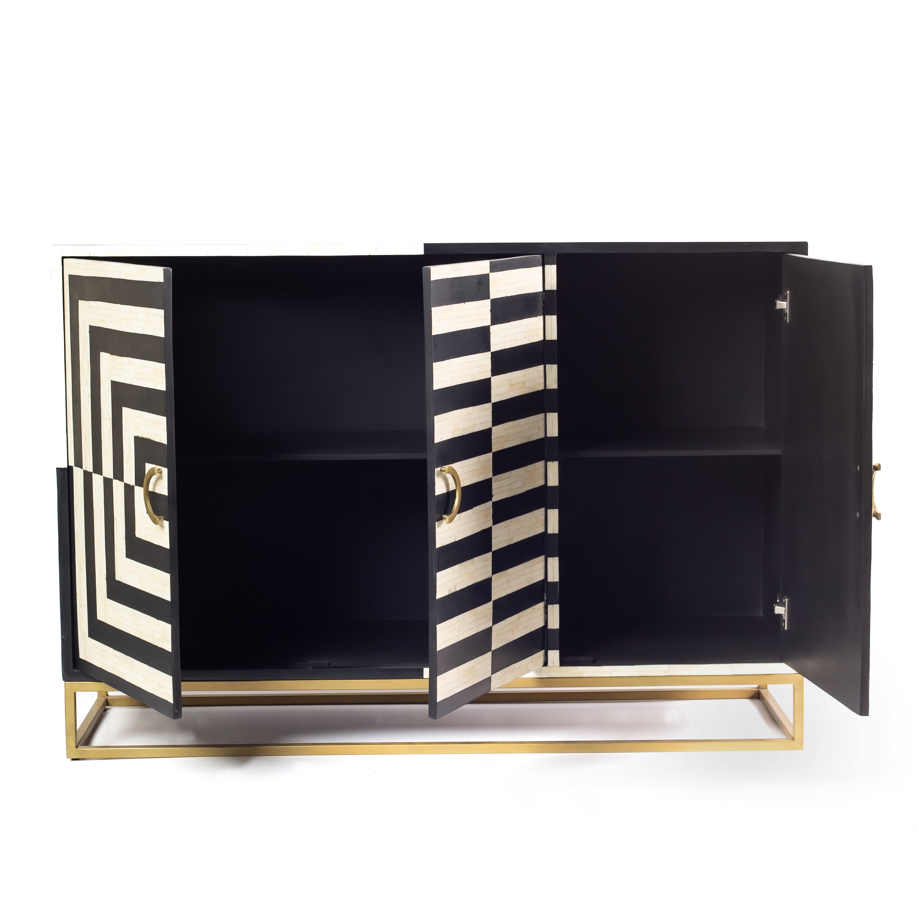 Zuri Cabinet - Black & White Bone Inlay