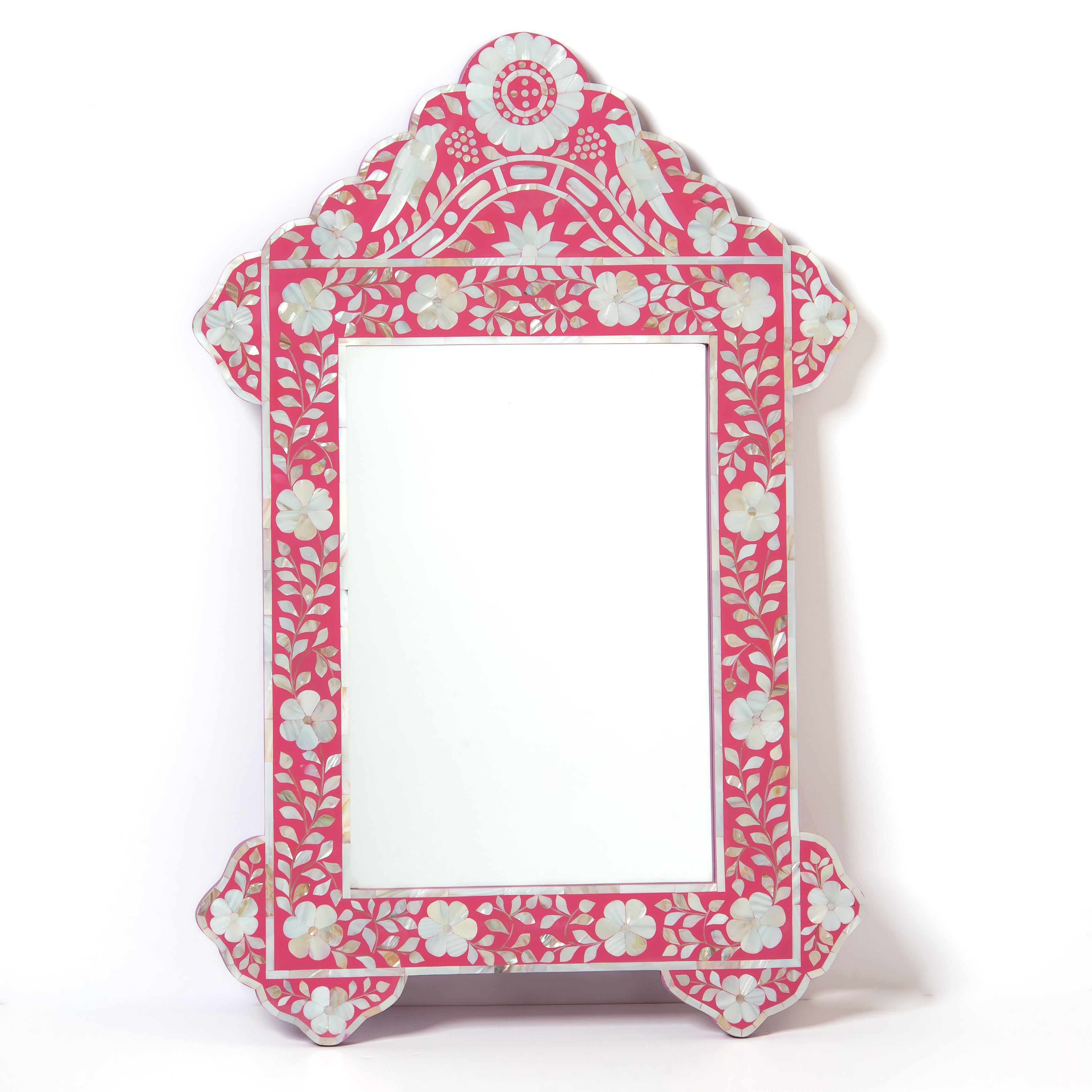 مرآة القزحية - مرصعة بعرق اللؤلؤ الوردي