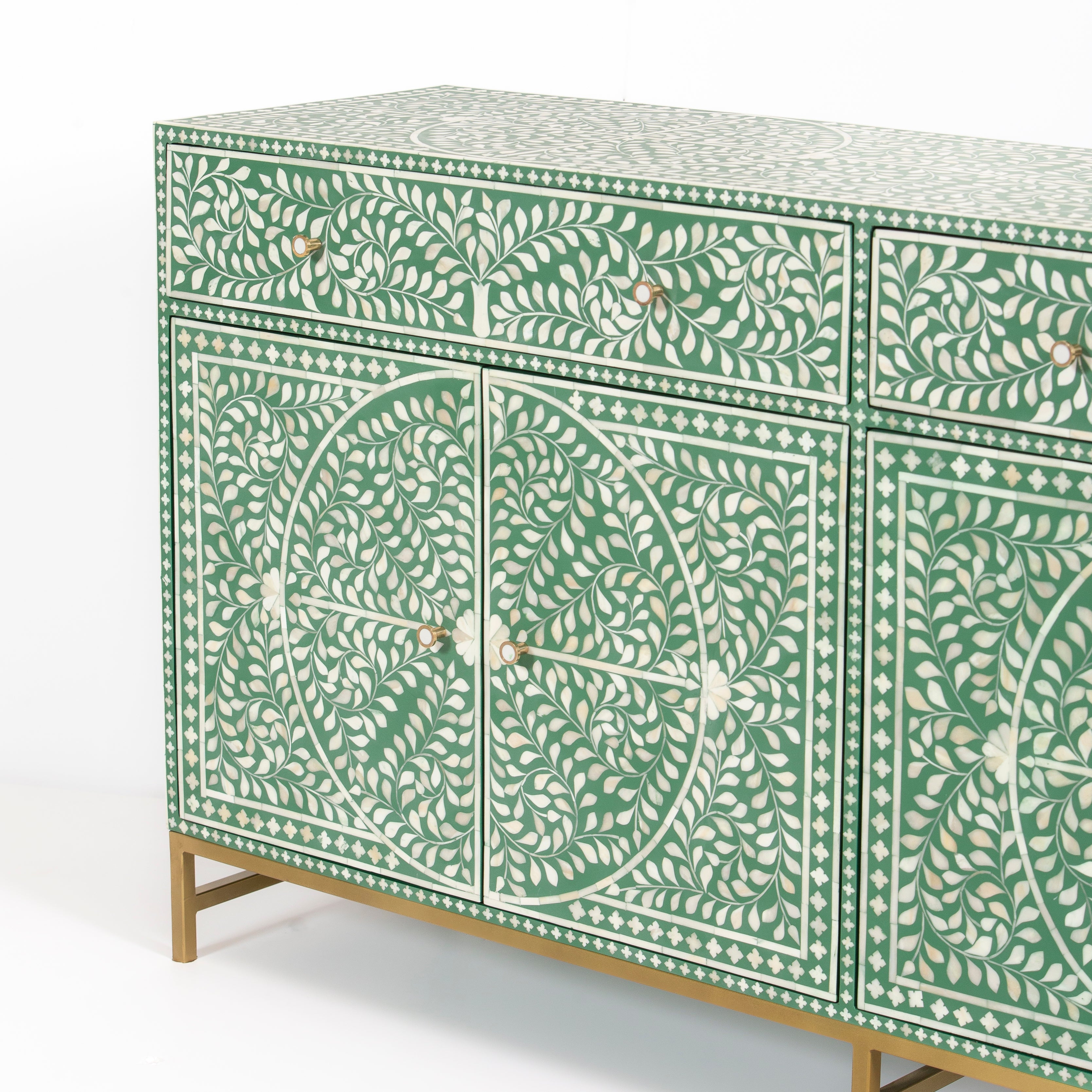 Jade Sideboard Buffet - Green Bone Inlay