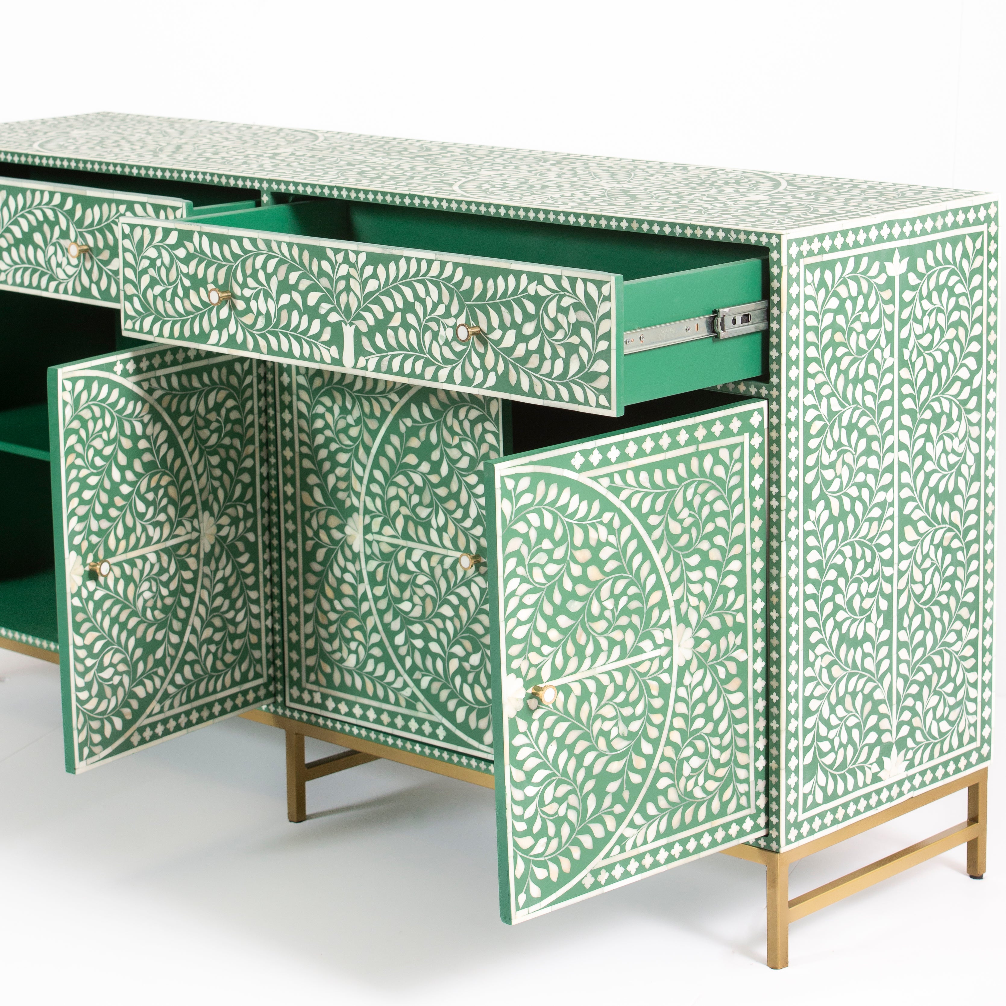 Jade Sideboard Buffet - Green Bone Inlay