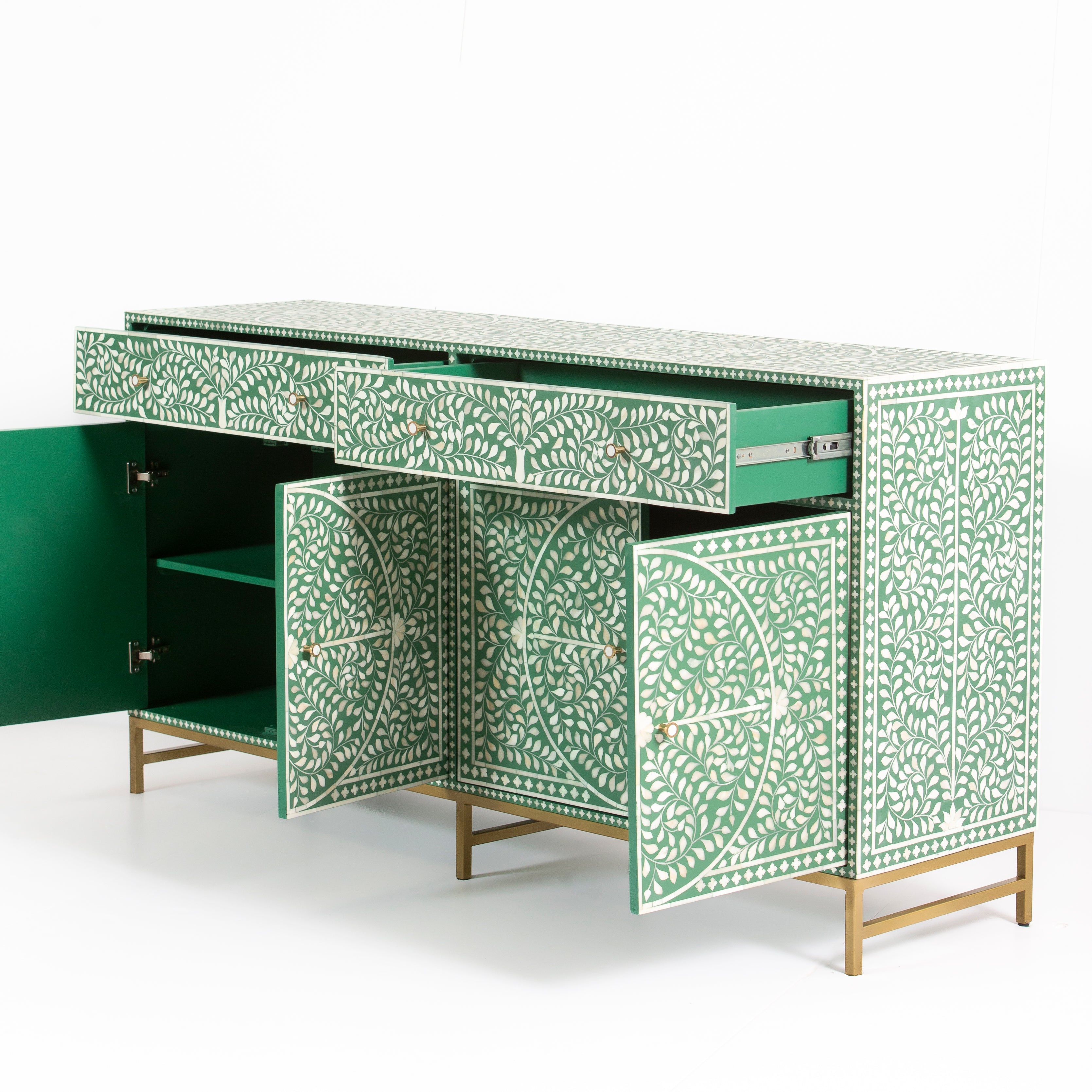 Jade Sideboard Buffet - Green Bone Inlay