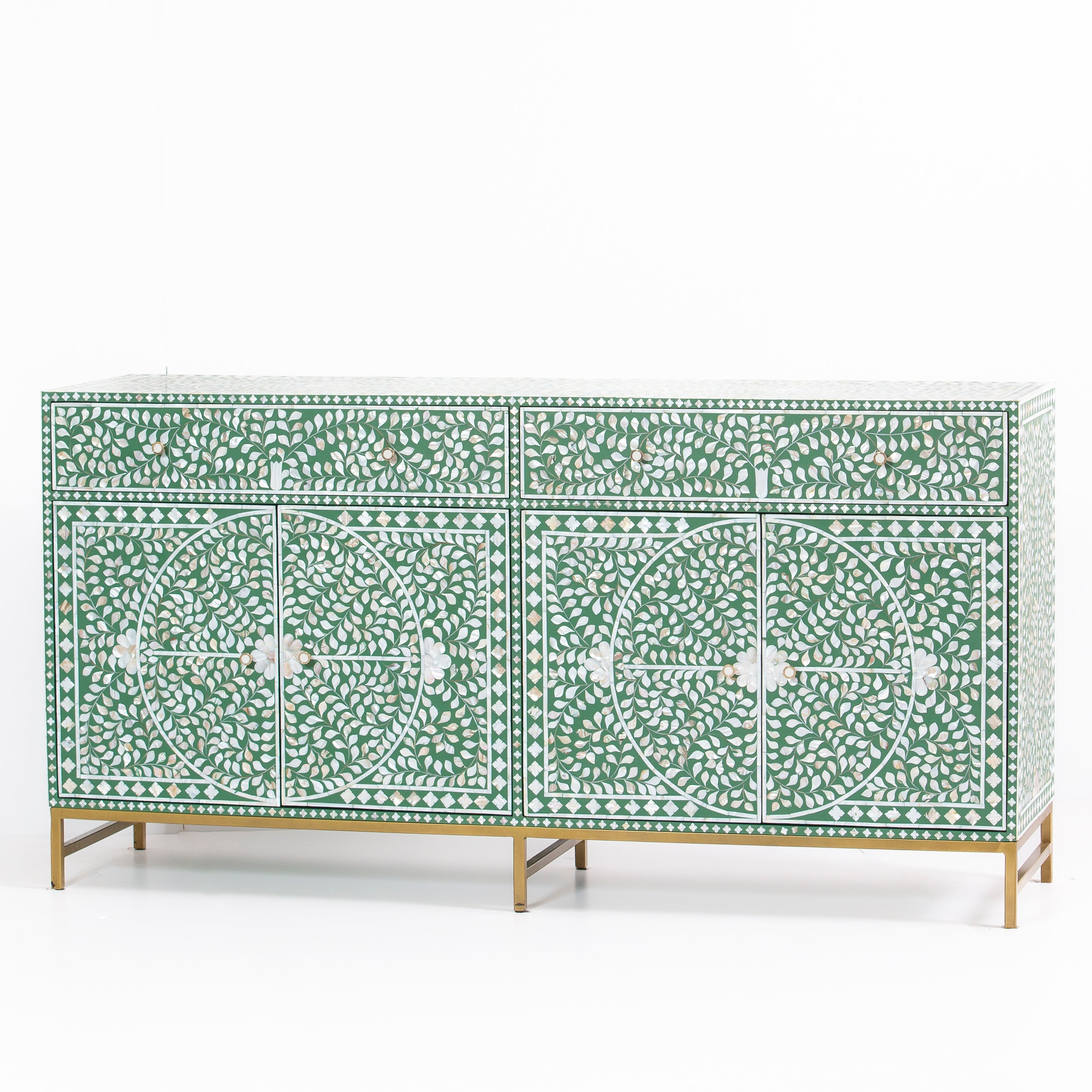 Jade Sideboard Buffet - Green Mother of Pearl Inlay