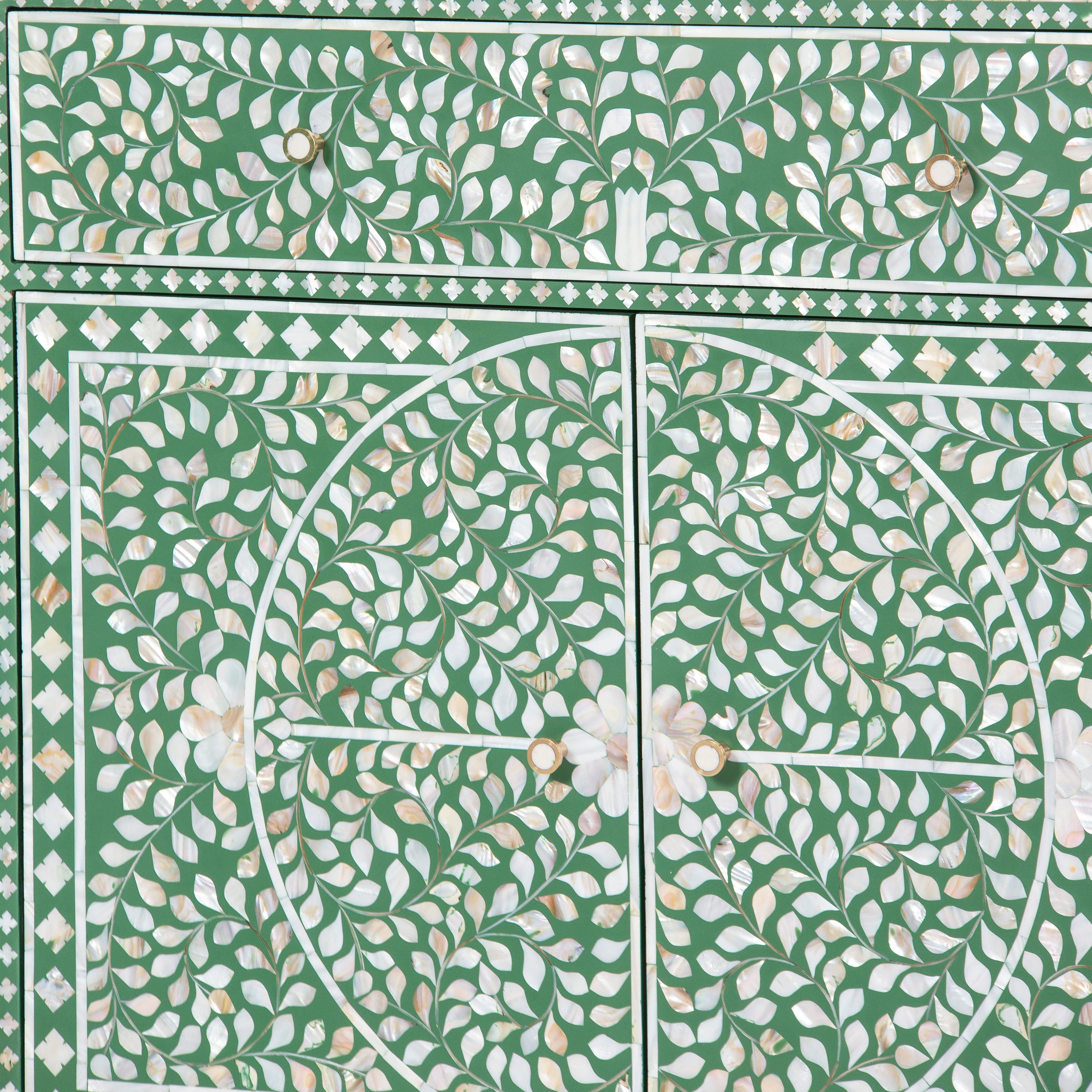 Jade Sideboard Buffet - Green Mother of Pearl Inlay