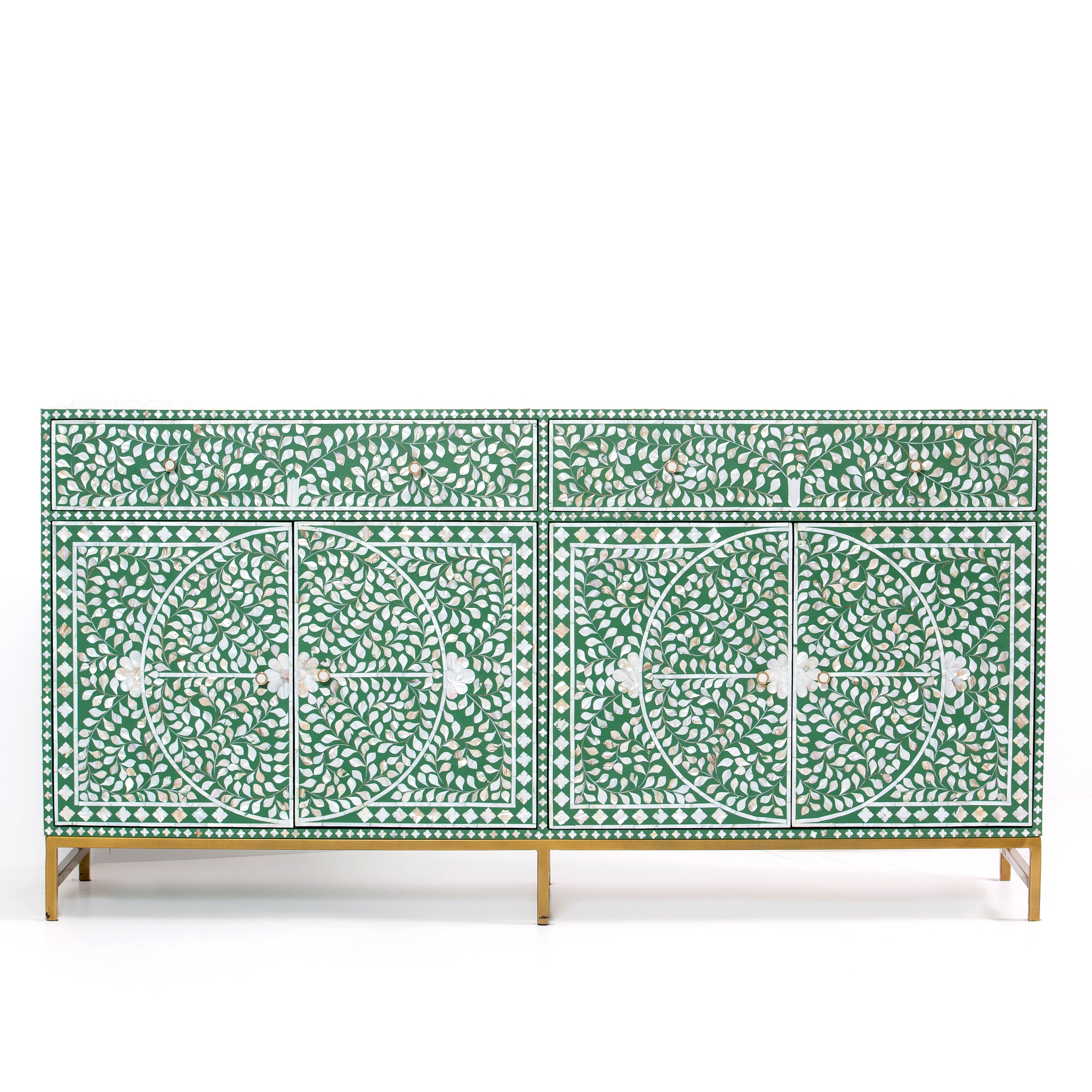 Jade Sideboard Buffet - Green Mother of Pearl Inlay