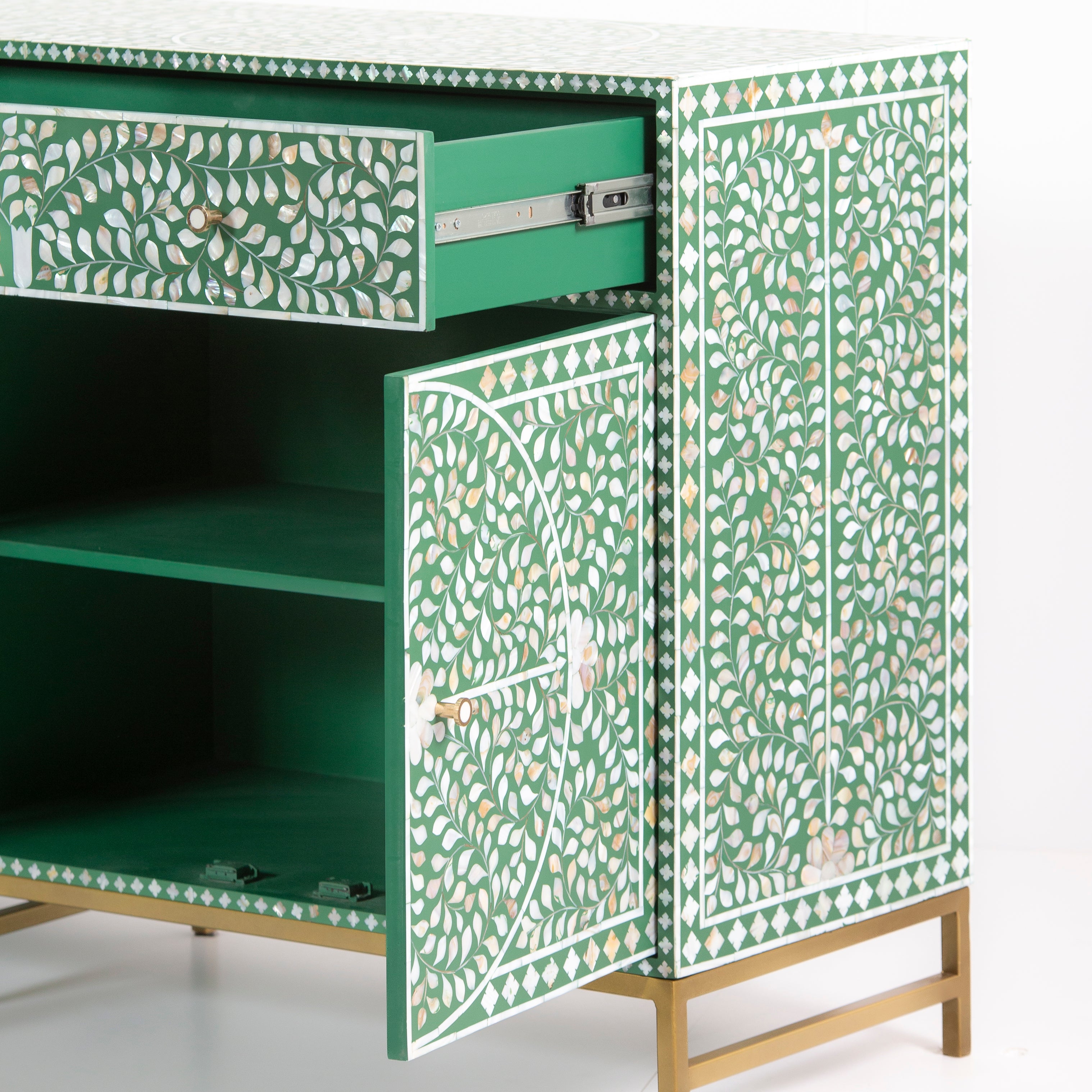 Jade Sideboard Buffet - Green Mother of Pearl Inlay