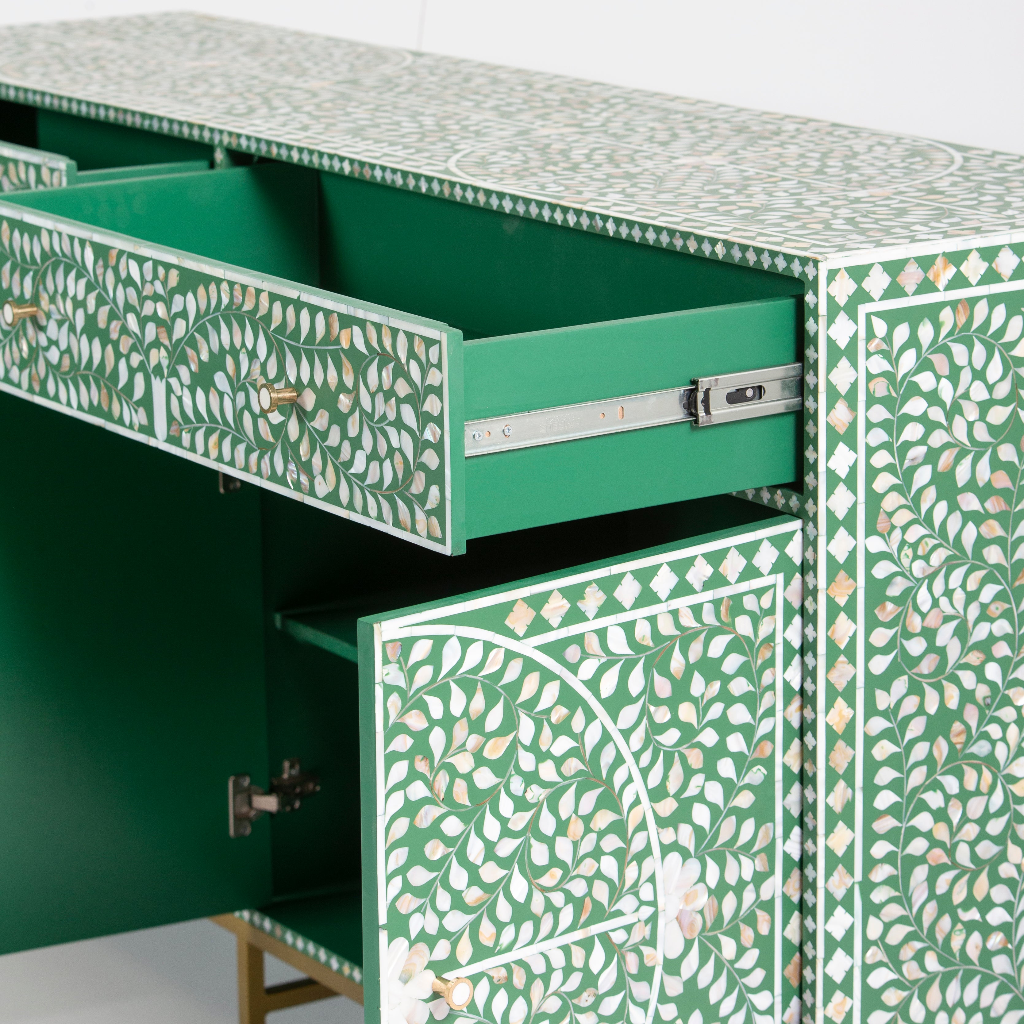 Jade Sideboard Buffet - Green Mother of Pearl Inlay