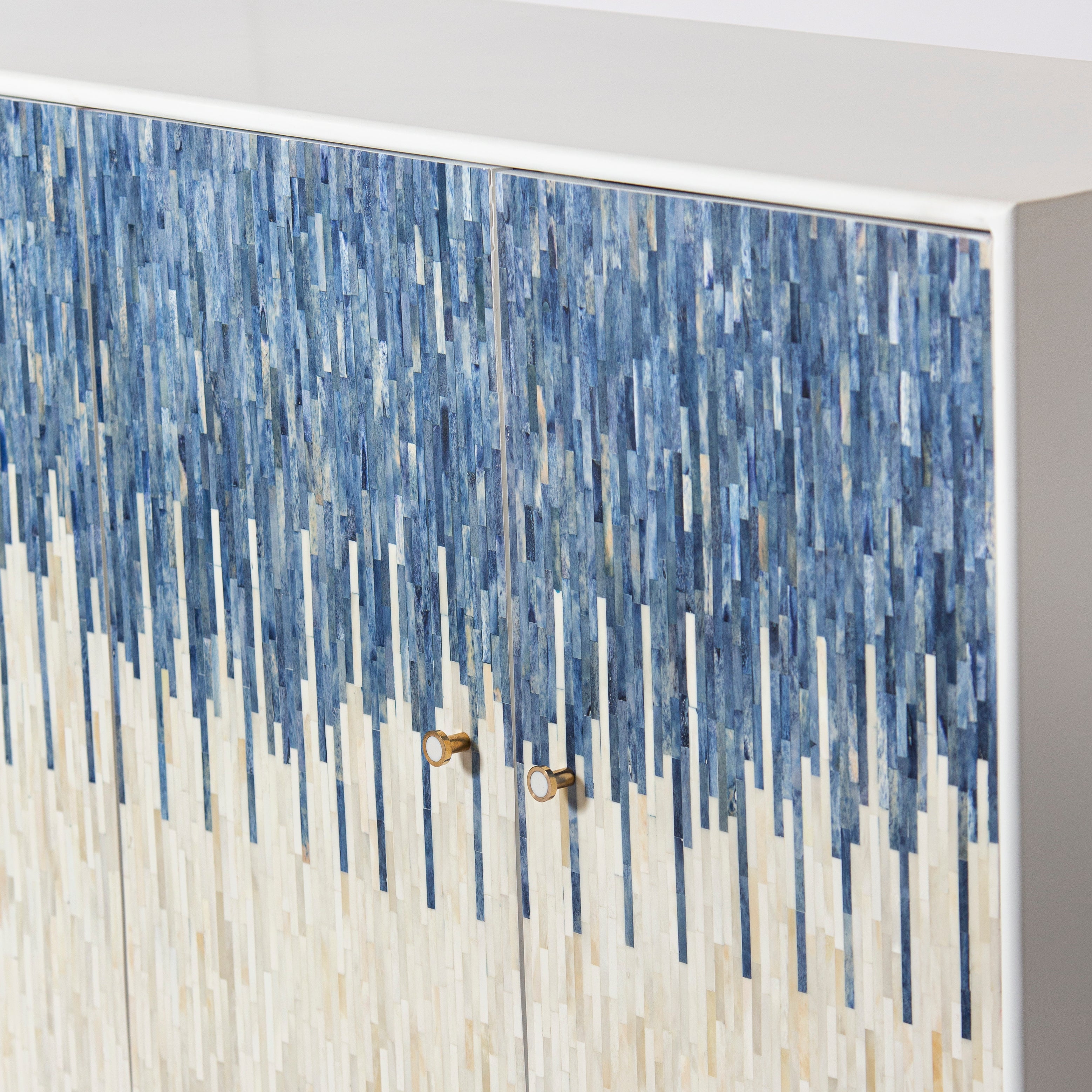 Naveli Cabinet - Blue Bone Carved Cabinet