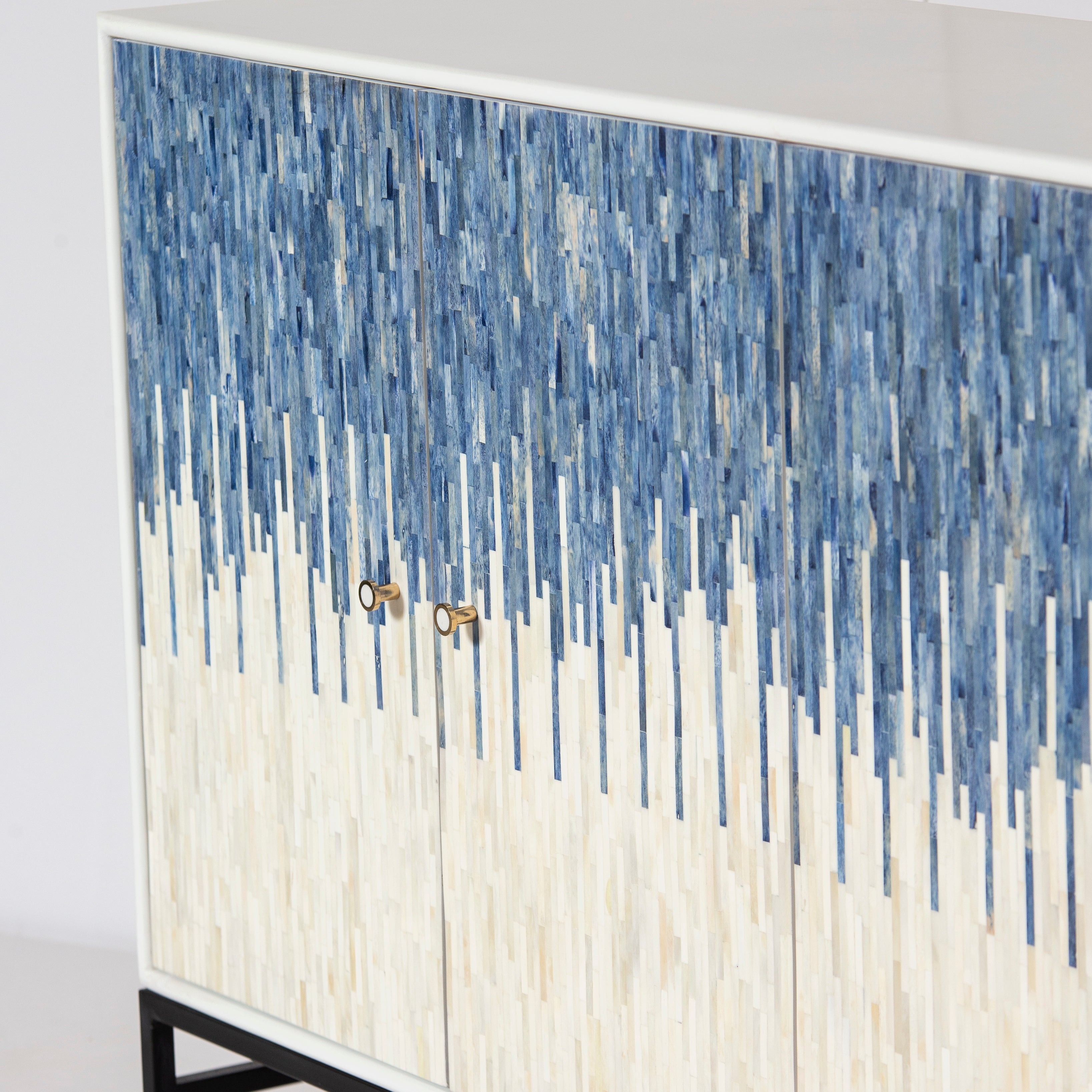 Naveli Cabinet - Blue Bone Carved Cabinet