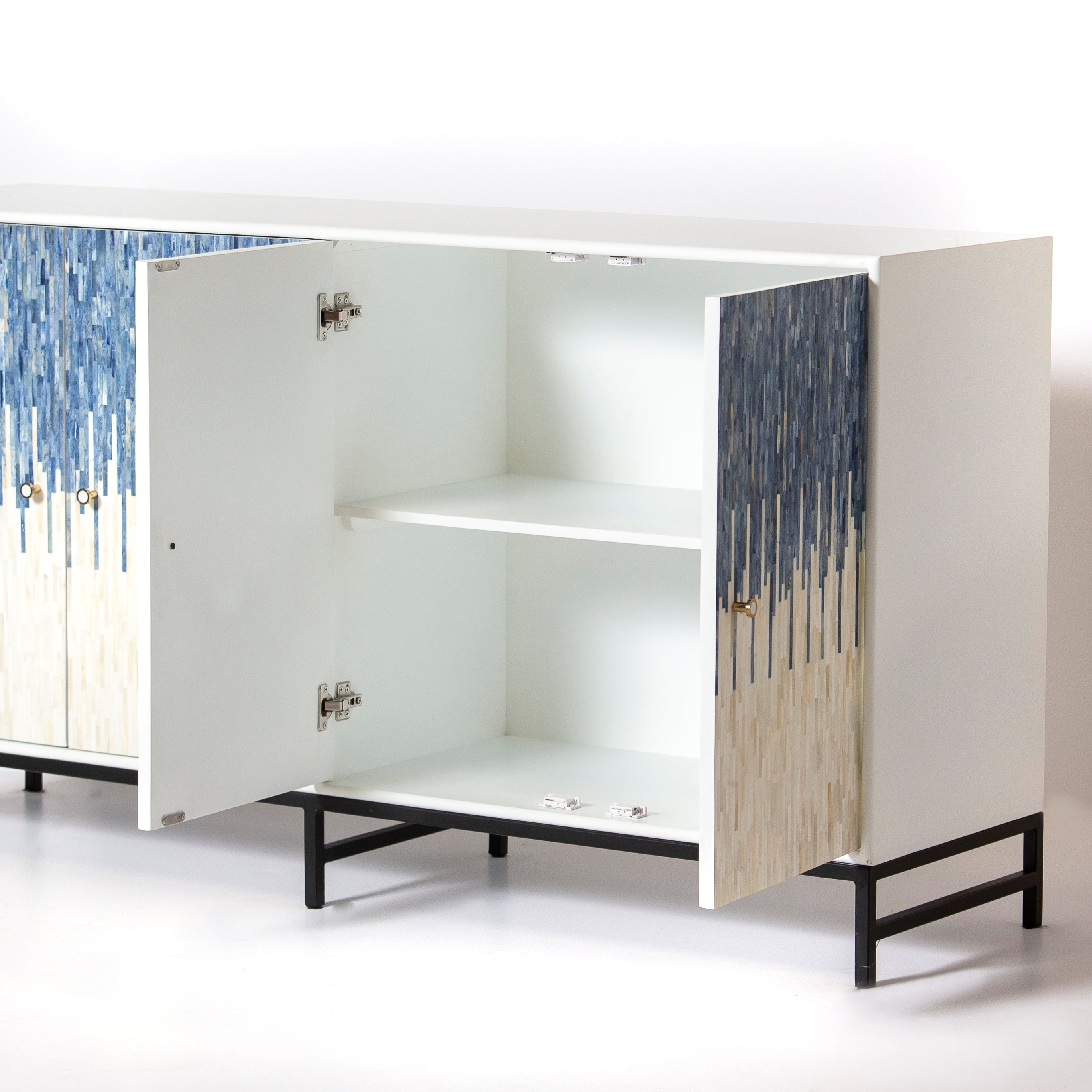 Naveli Cabinet - Blue Bone Carved Cabinet