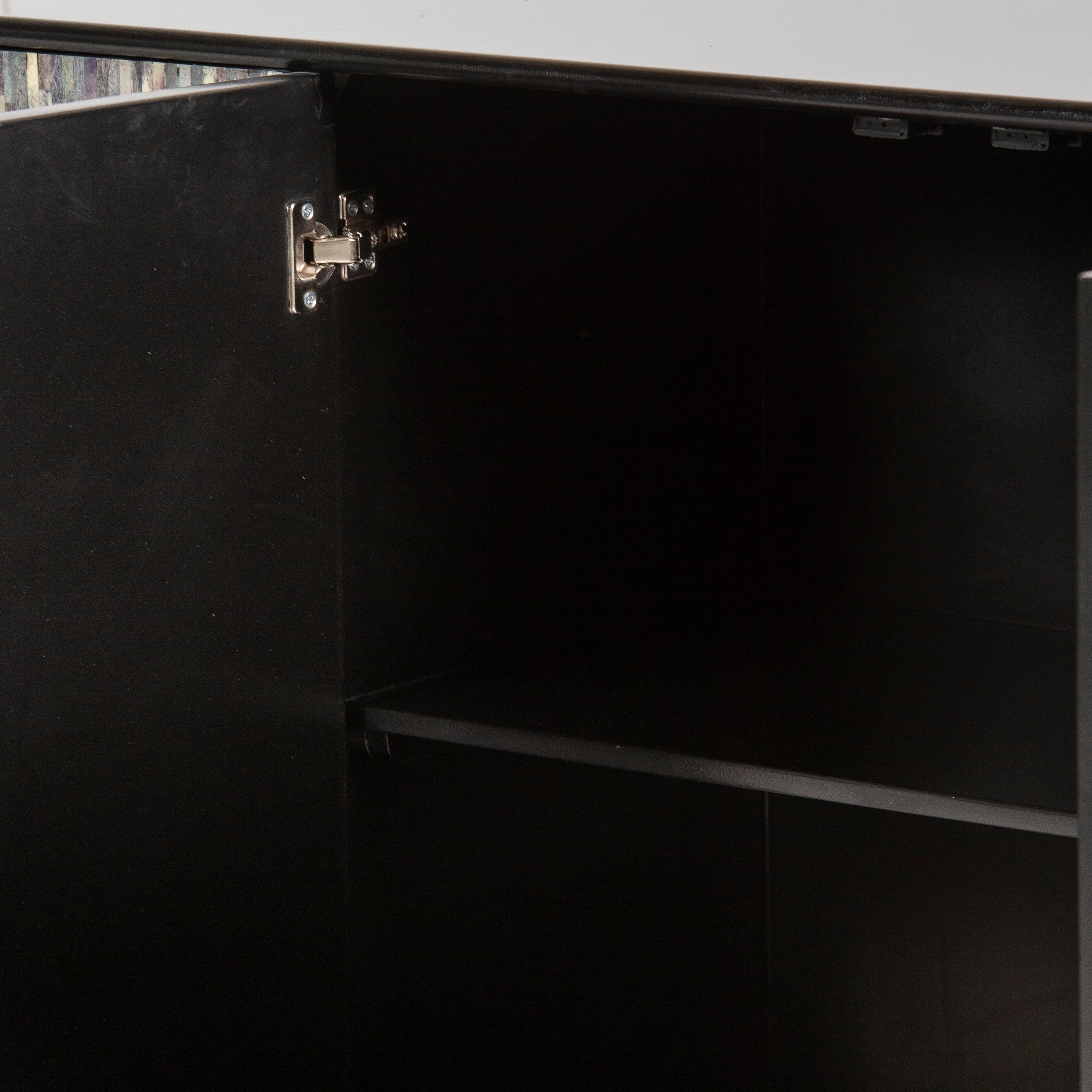 Naveli Cabinet - Black Bone Carved Cabinet - Tabeer Homes