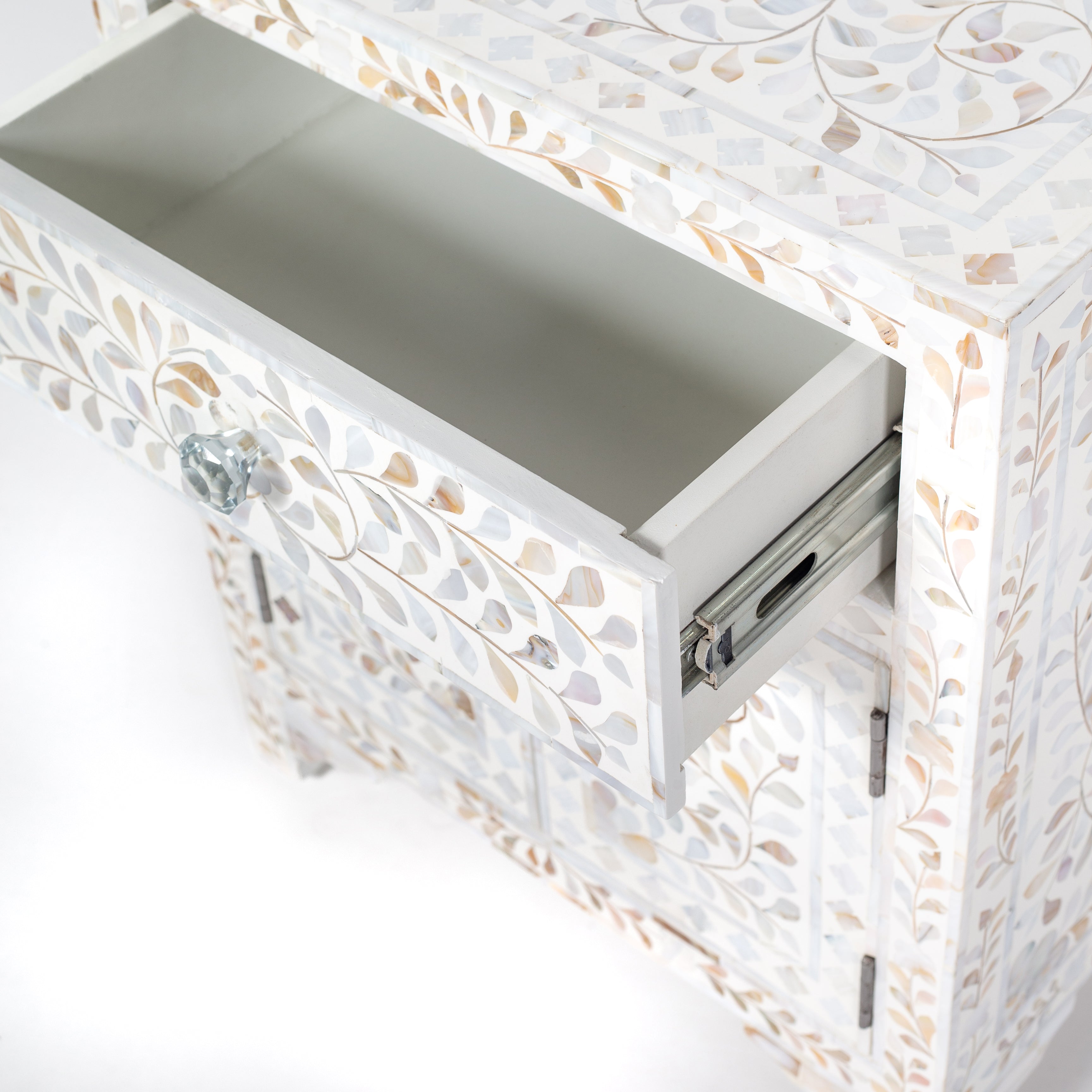 Iris Side Drawer - White Mother of Pearl