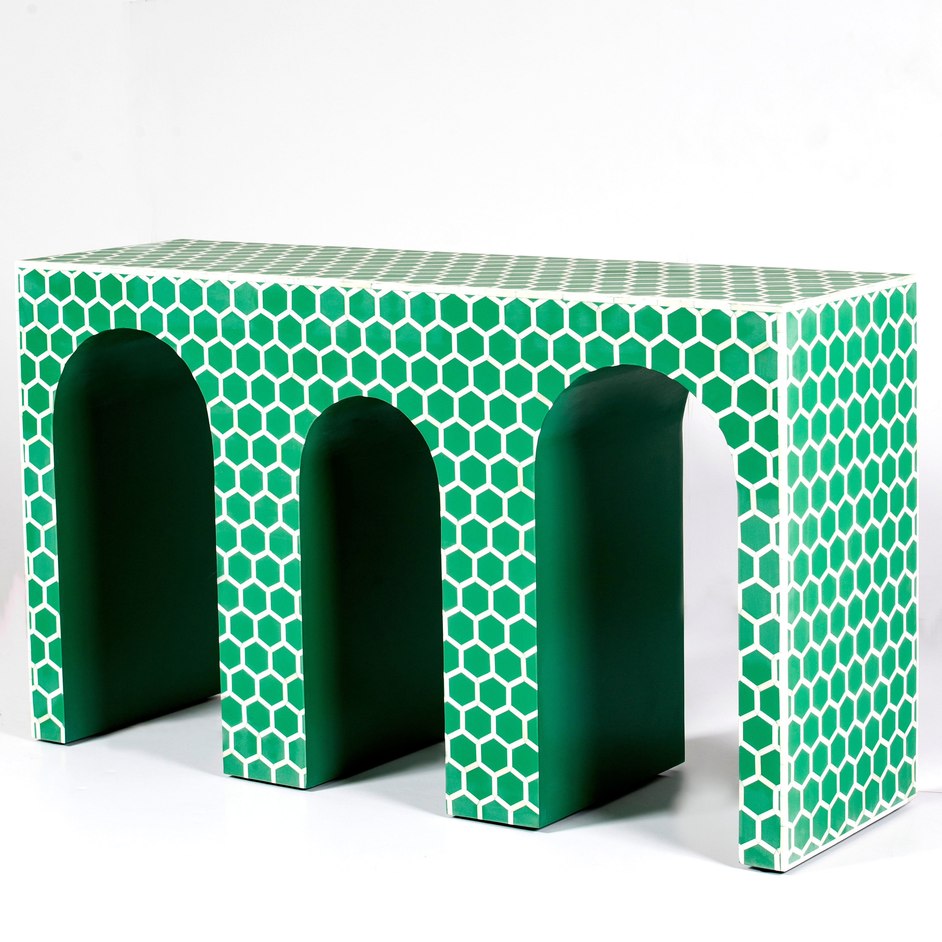 Emera Console - Green Bone Inlay