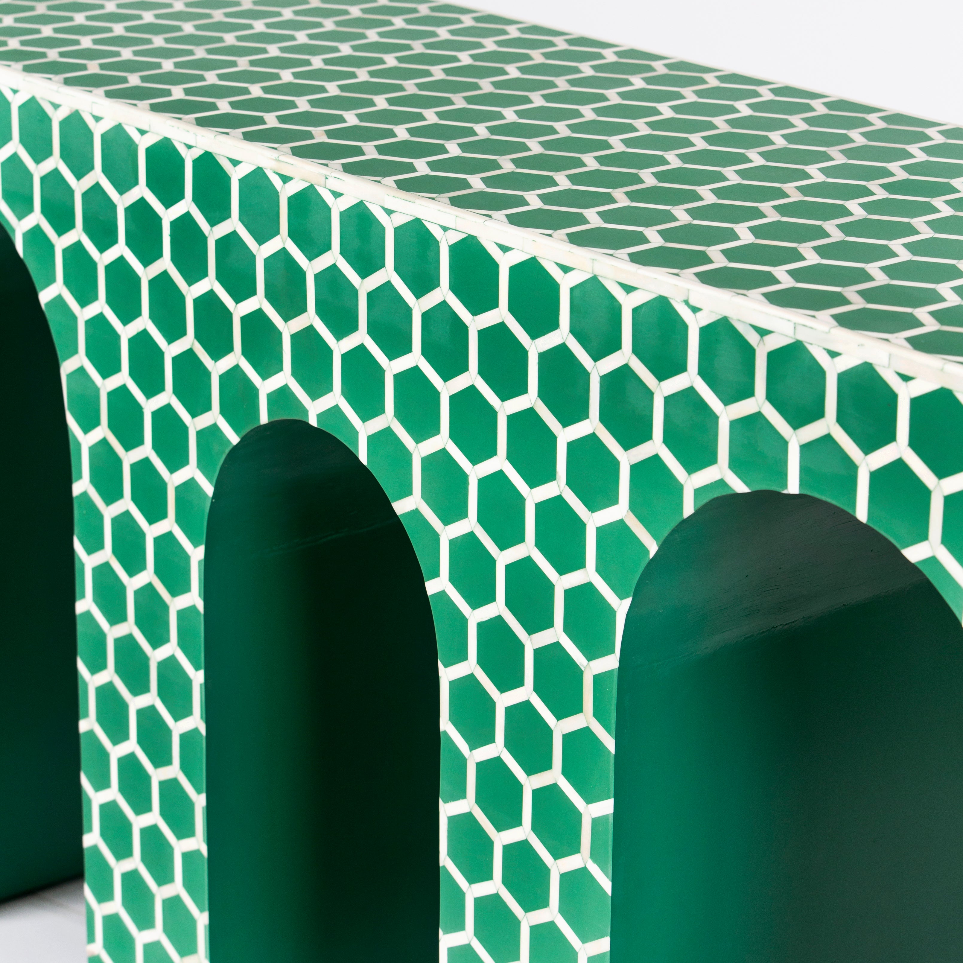 Emera Console - Green Bone Inlay