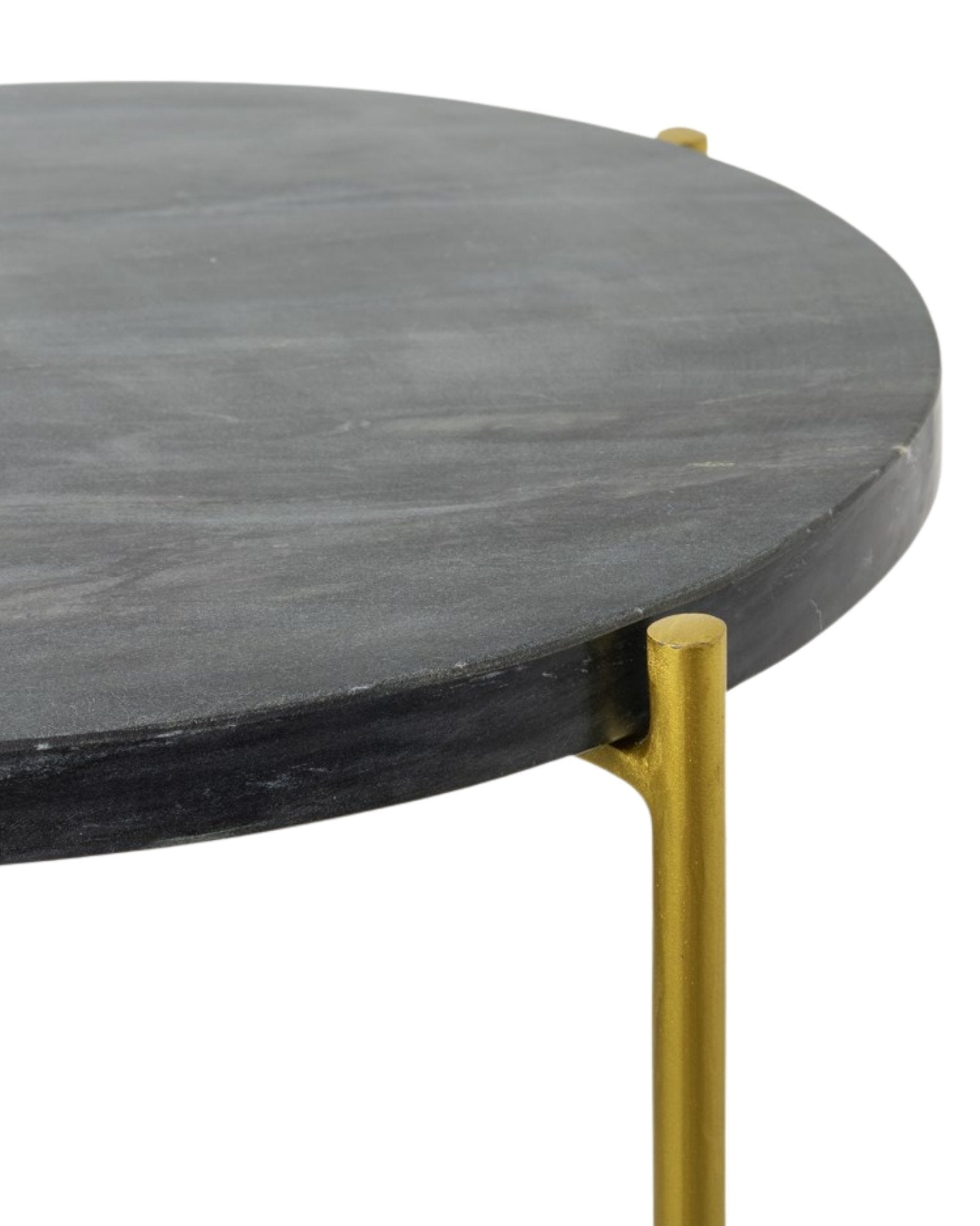 Farid Side Table - Black Marble - Tabeer Homes
