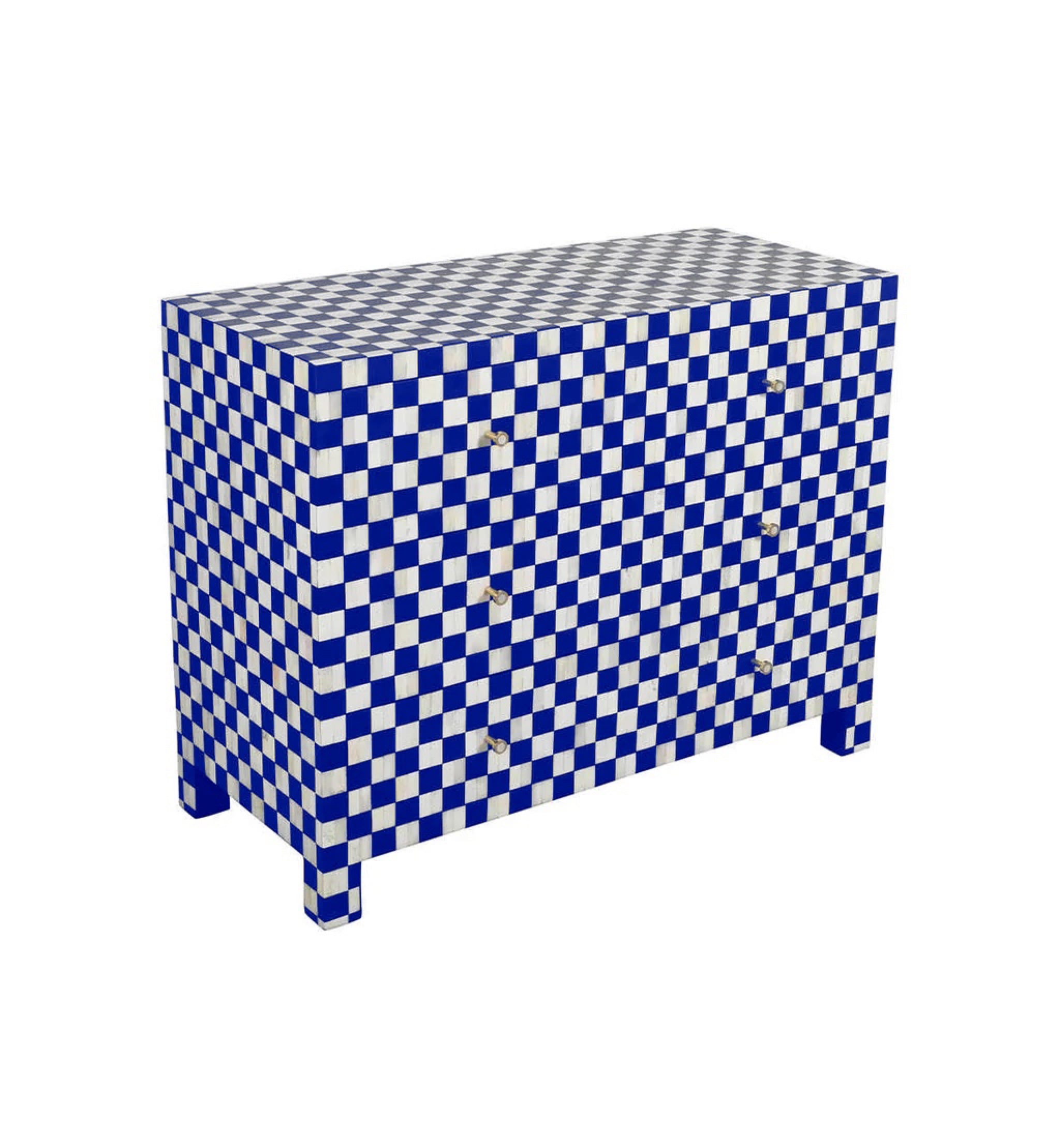 Maze Chest of Drawers - Blue Bone Inlay - Tabeer Homes