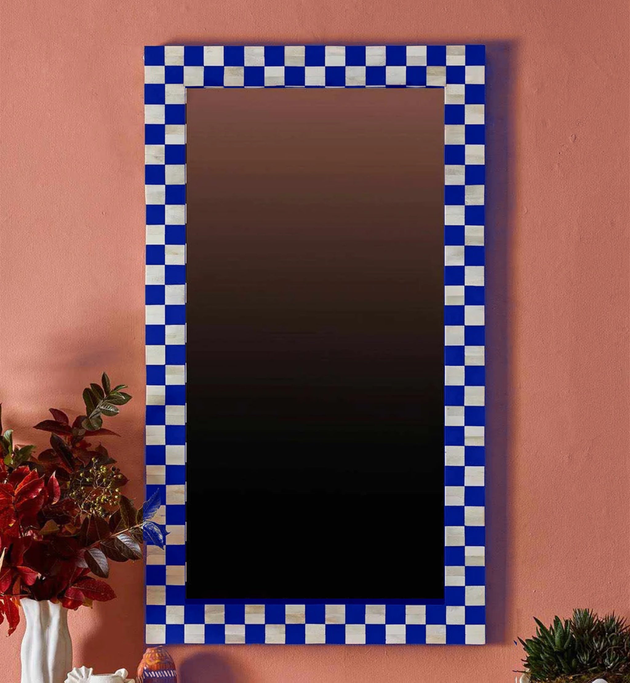 Maze Mirror - Blue Bone Inlay - Tabeer Homes