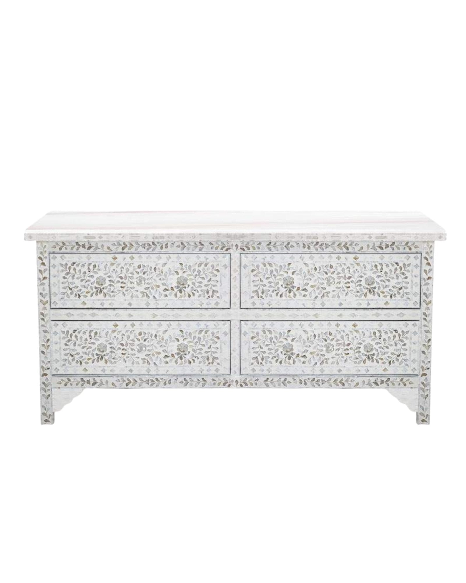 Iris Chest of Drawers - White Mother of Pearl Inlay
