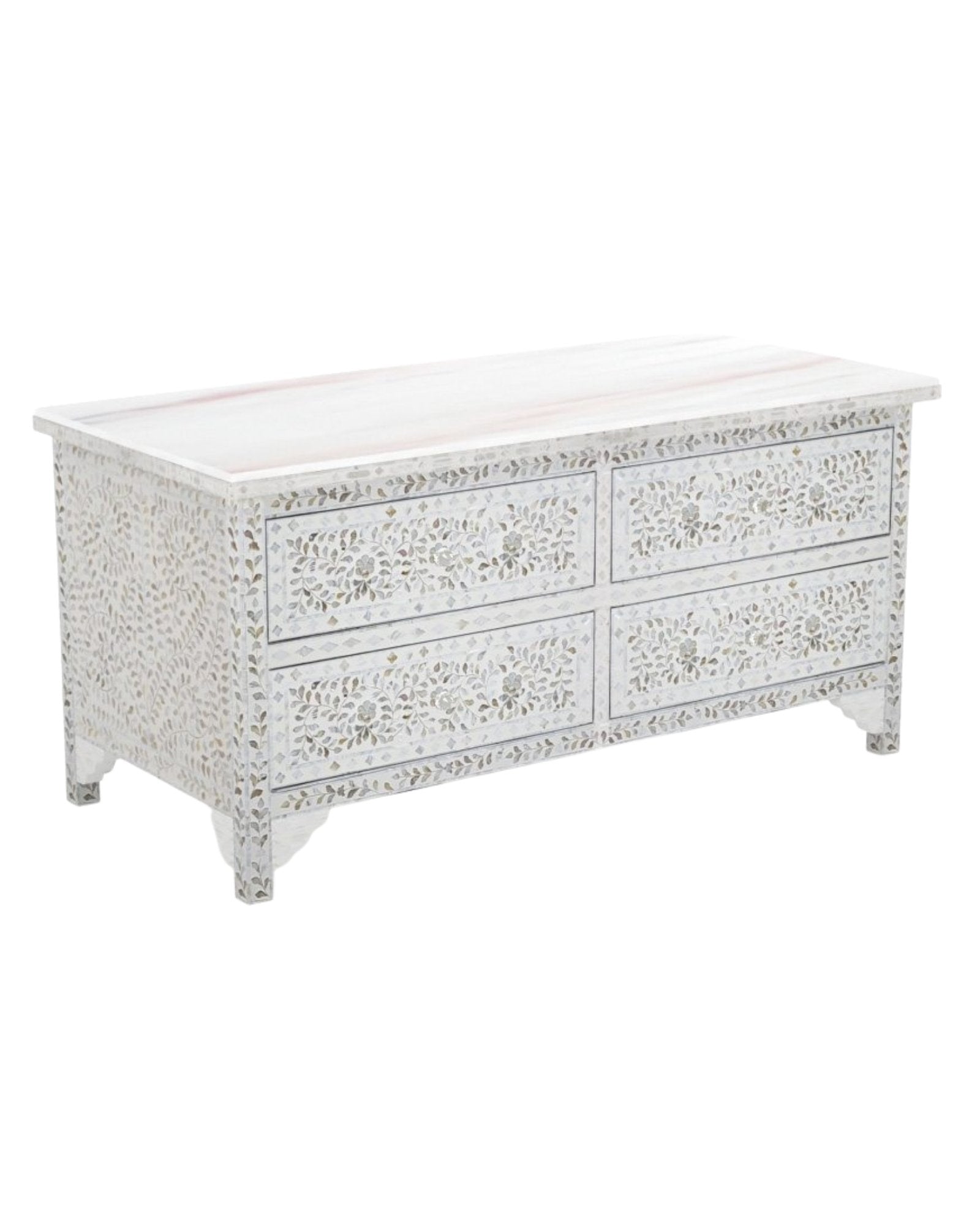 Iris Chest of Drawers - White Mother of Pearl Inlay