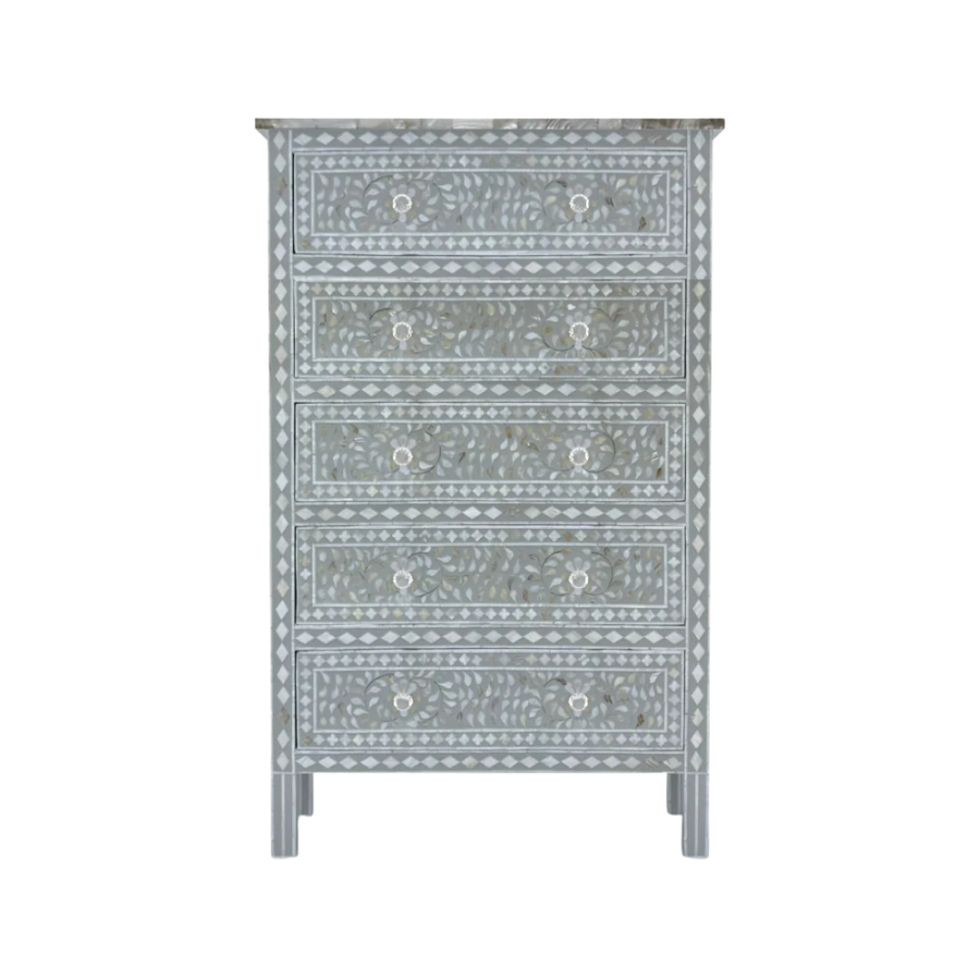 Mother of Pearl Chest of Drawer in Grey