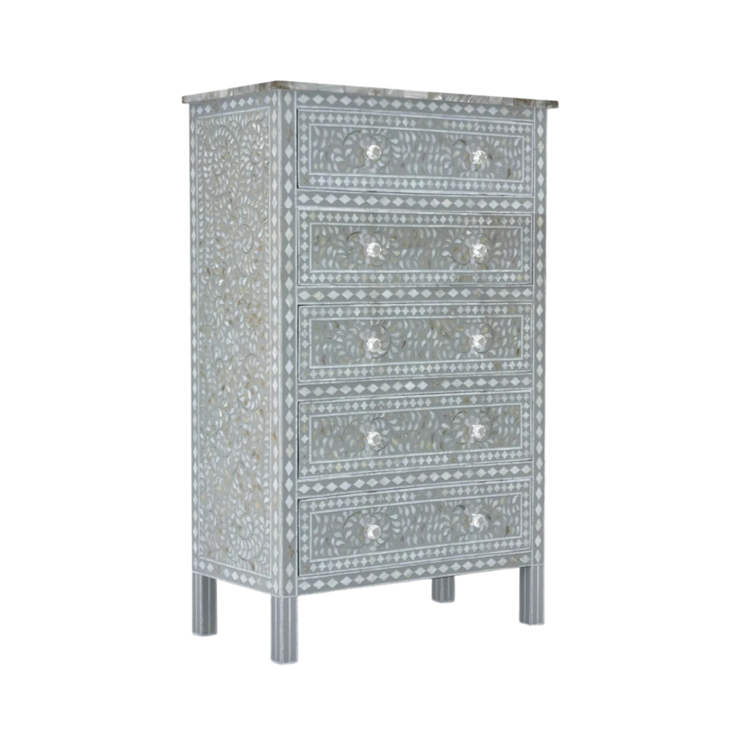 Mother of Pearl Chest of Drawer in Grey