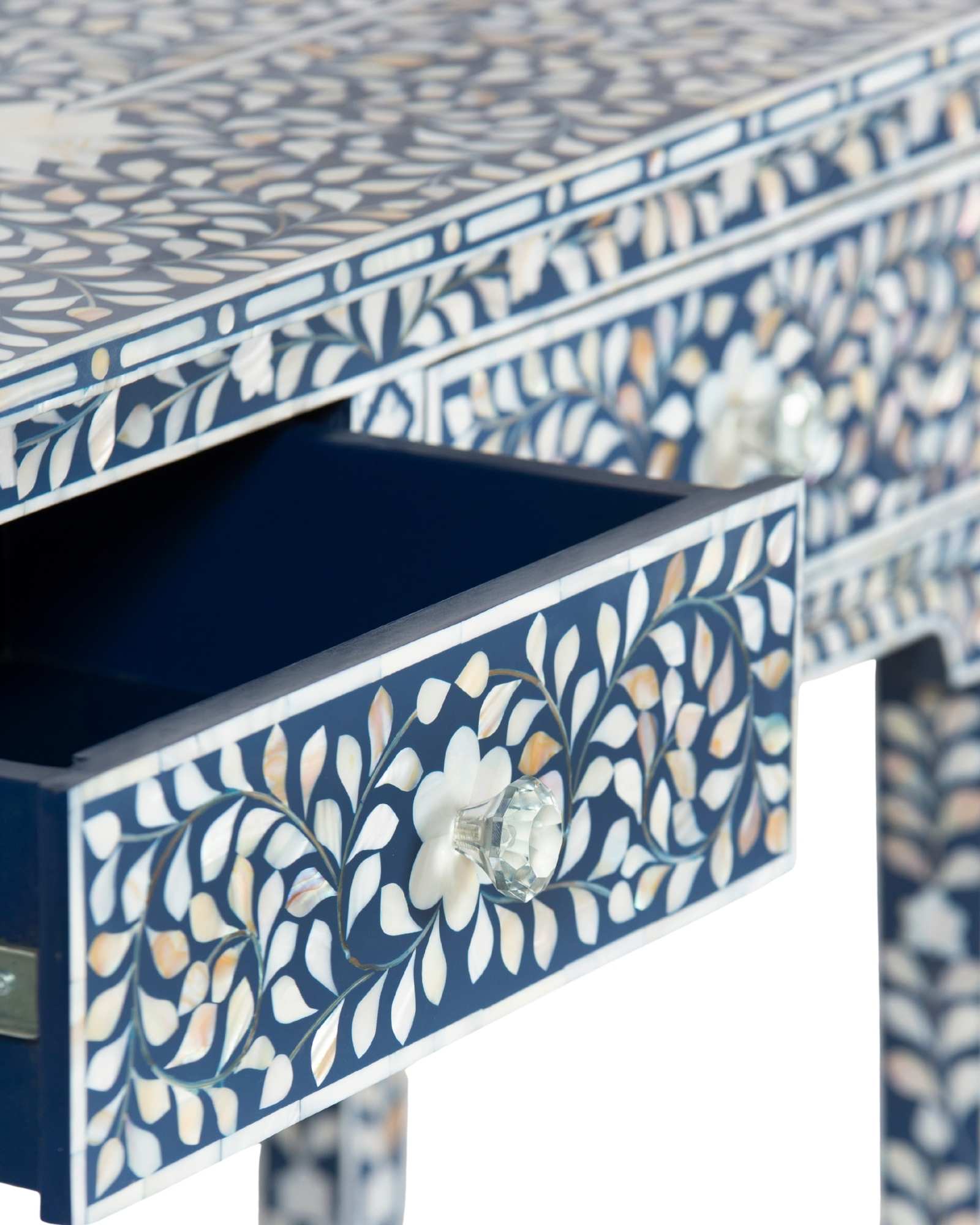 Iris Console & Dresser – Blue Mother of Pearl Inlay