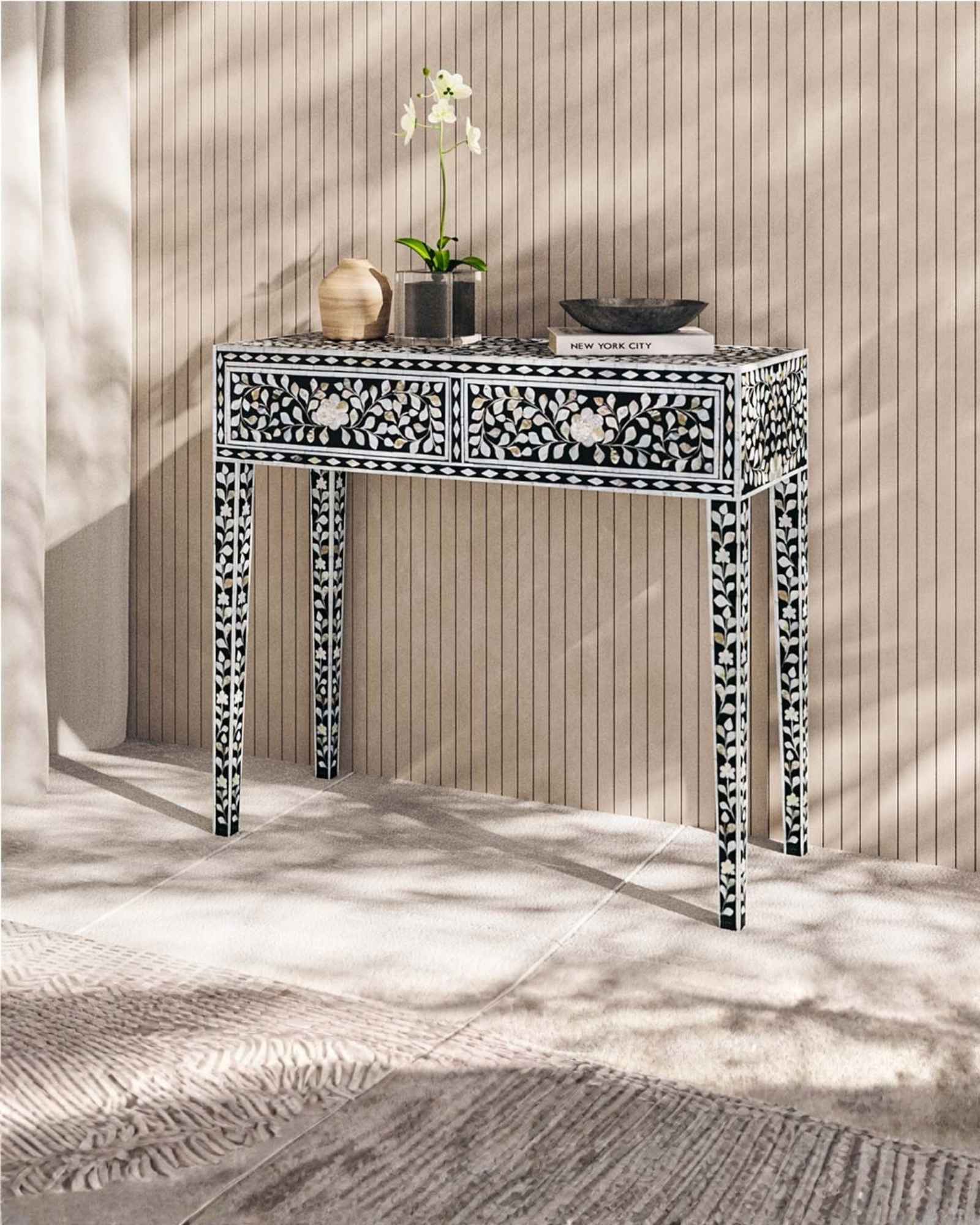Iris Dresser Console - Black Mother of Pearl