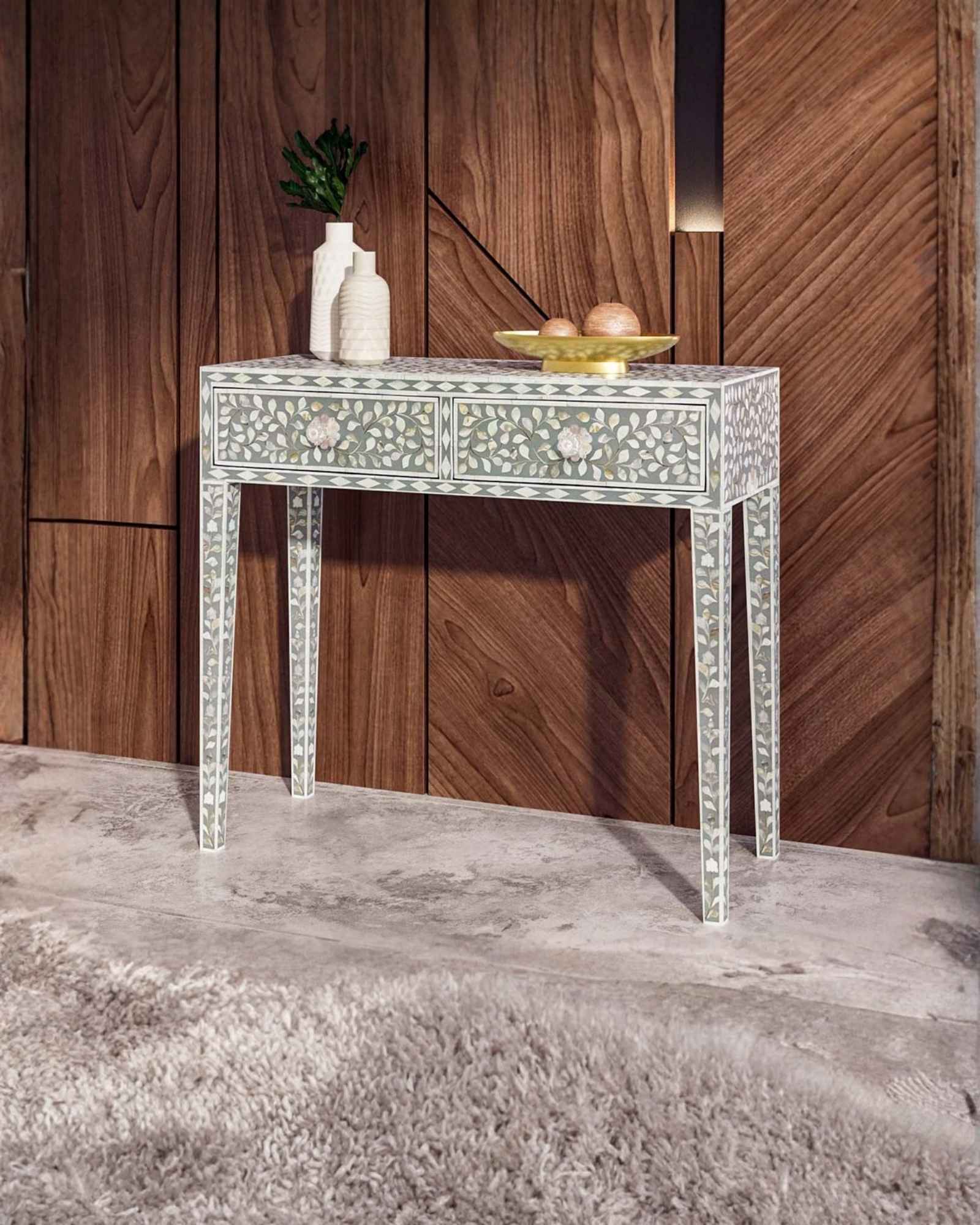 Iris Dresser Console - Grey Mother of Pearl