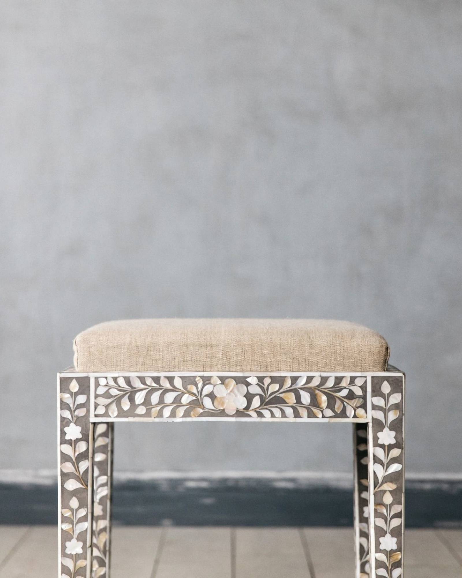 Iris Dresser Console & Stool - Black Mother of Pearl - Tabeer Homes