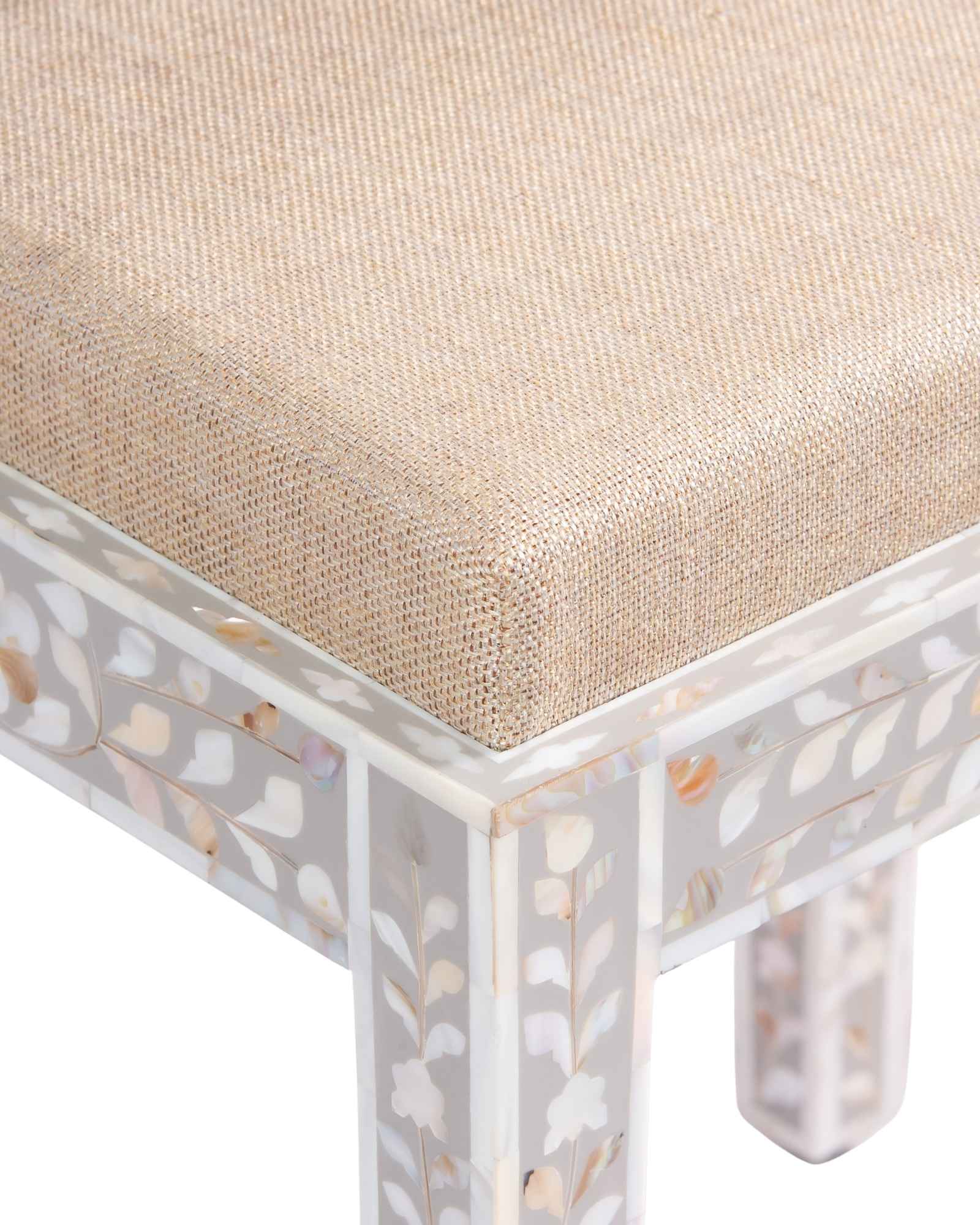 Iris Dresser Console & Stool - Pale Grey Mother of Pearl
