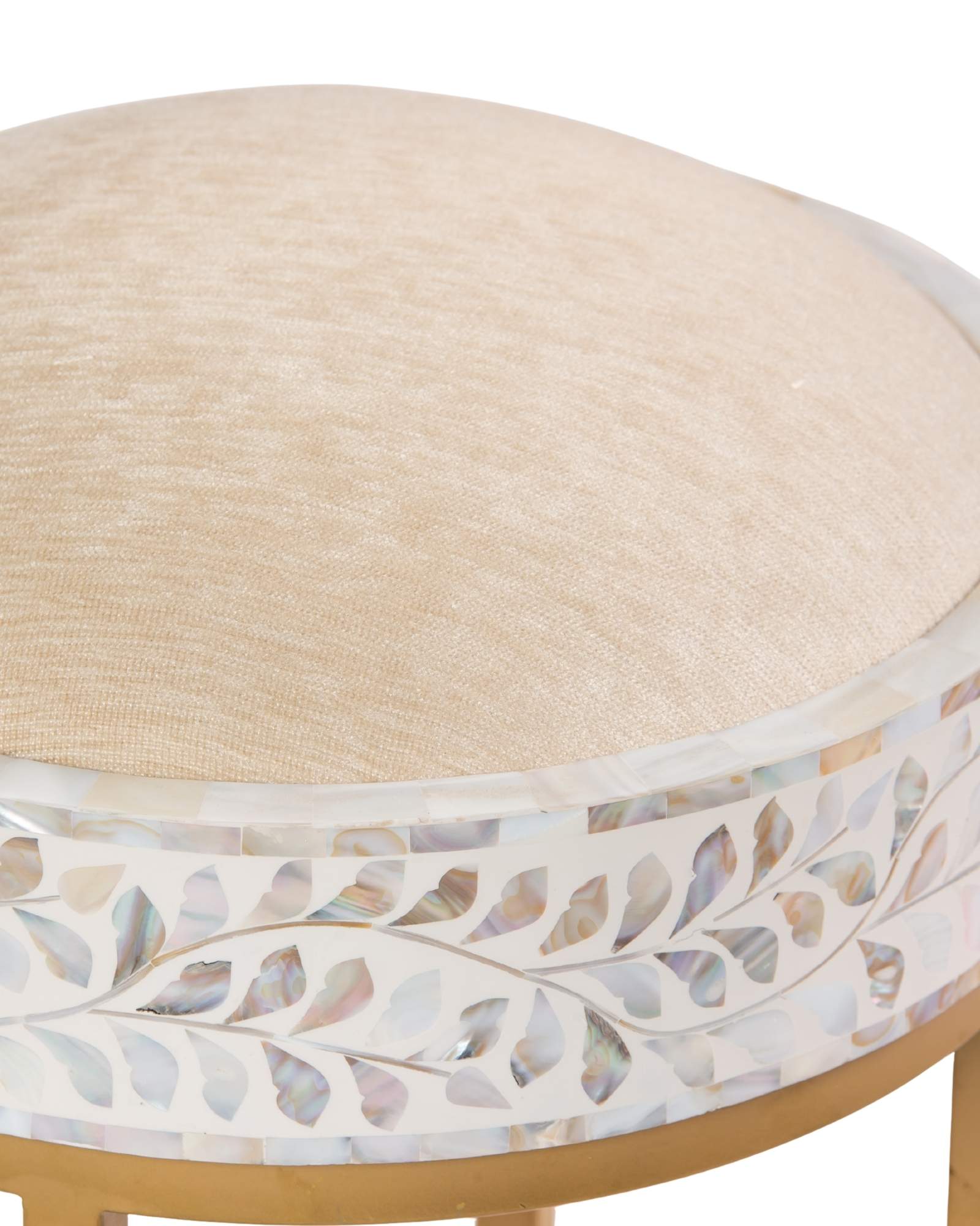 Iris Dresser Console & Stool - White Mother of Pearl Inlay