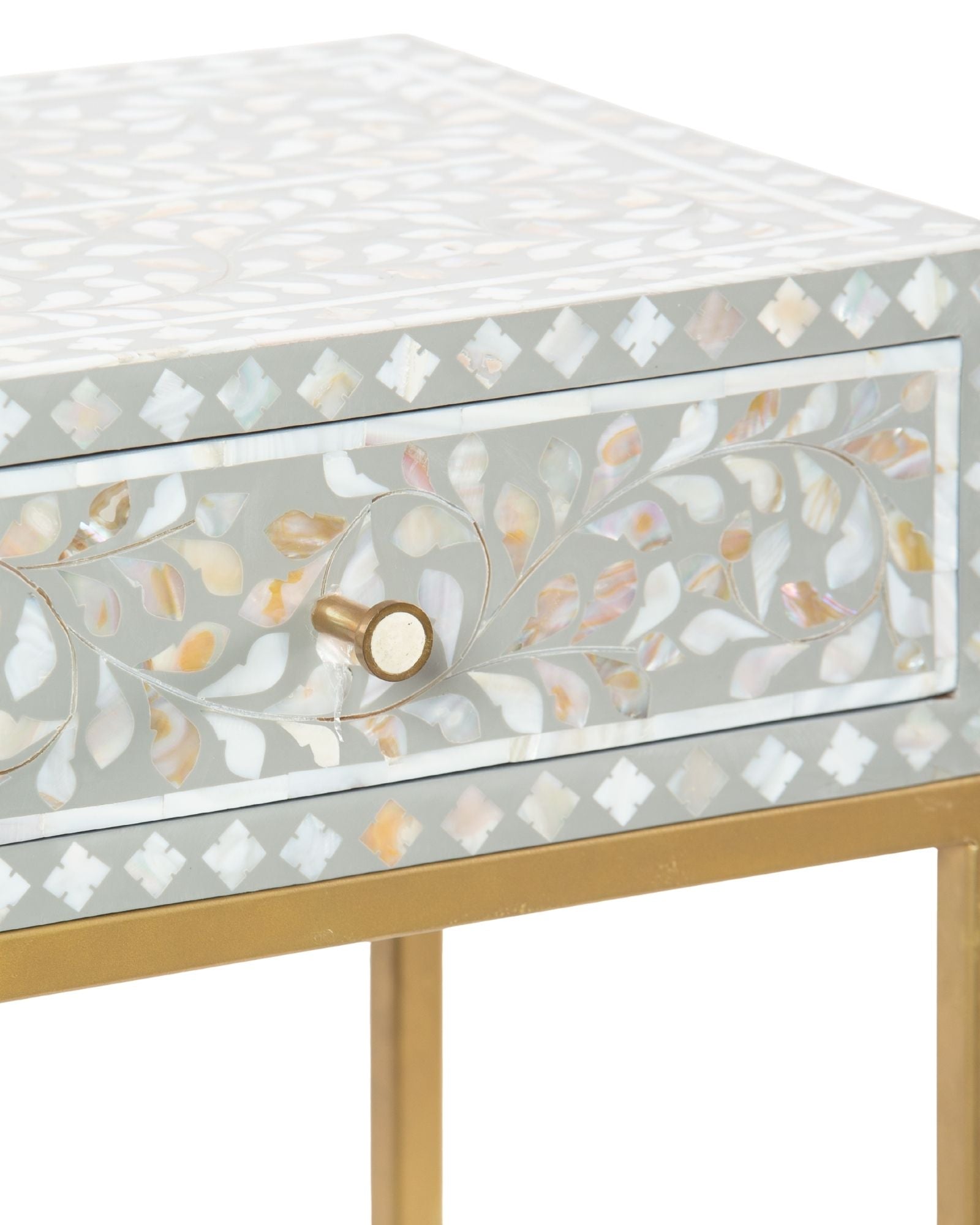 Iris Mini Dresser Console - Grey Mother of Pearl Inlay