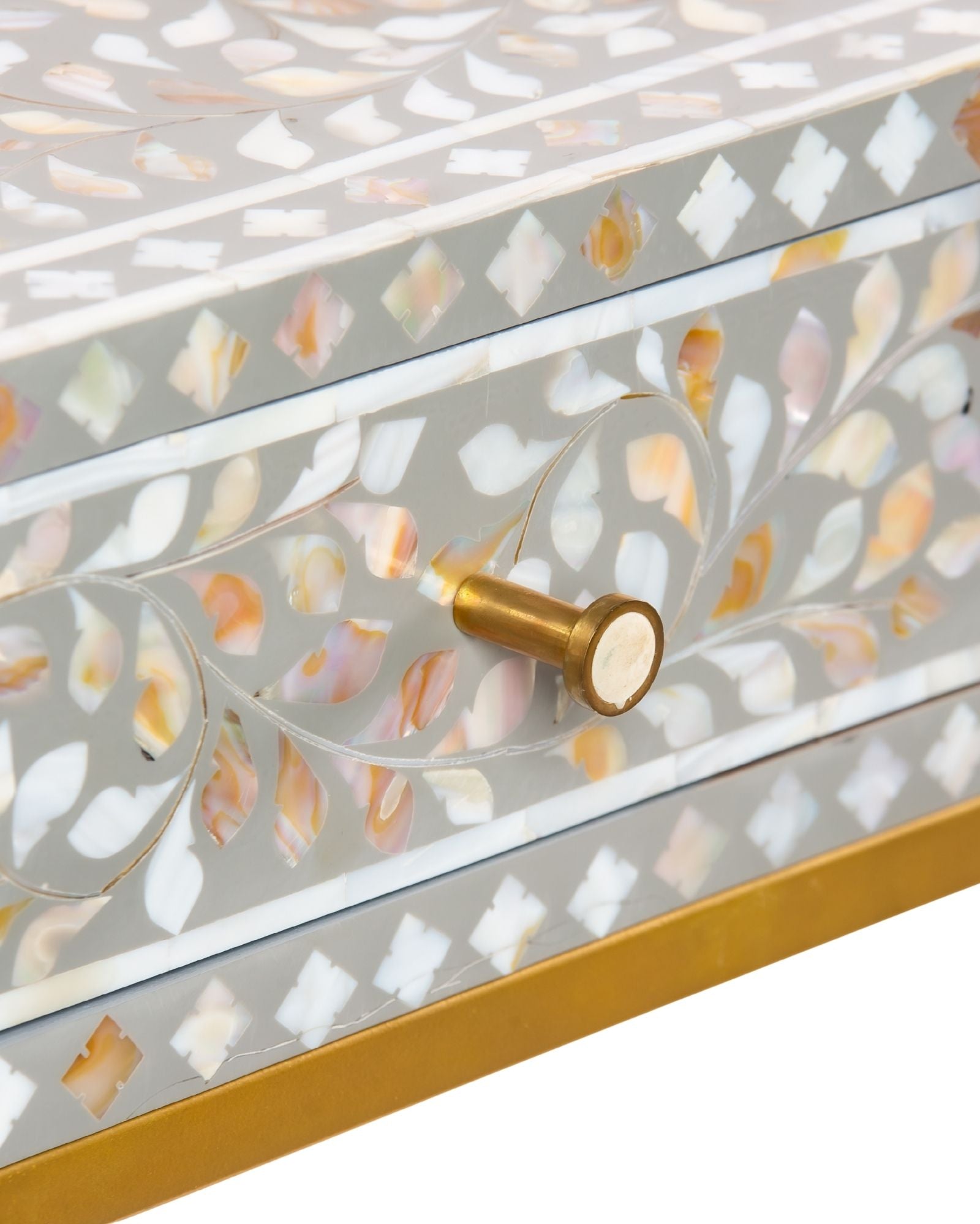Iris Mini Dresser Console - Grey Mother of Pearl Inlay