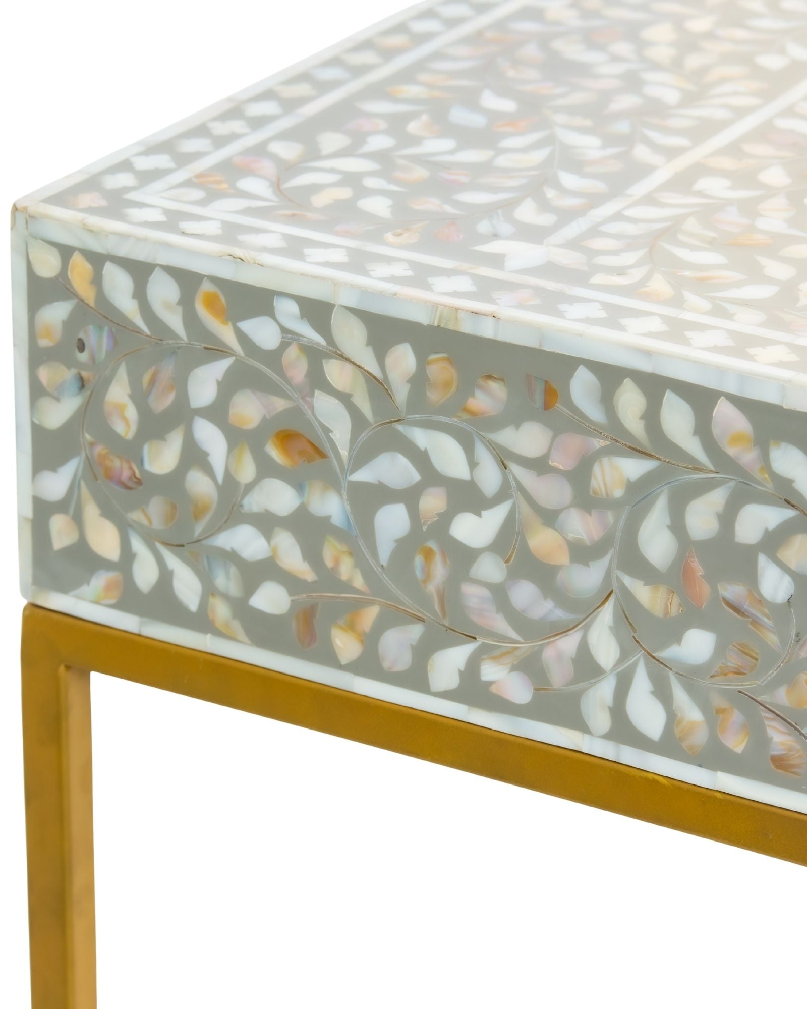 Iris Mini Dresser Console - Grey Mother of Pearl Inlay