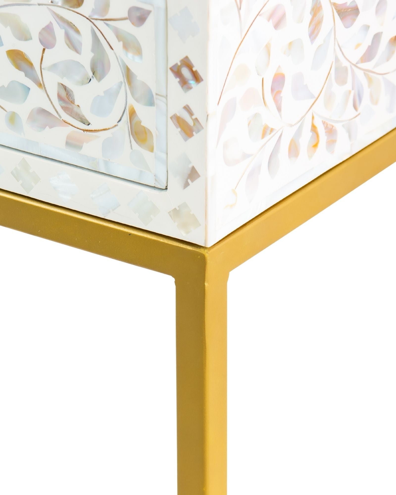 Iris Mini Dresser Console - White Mother of Pearl Inlay