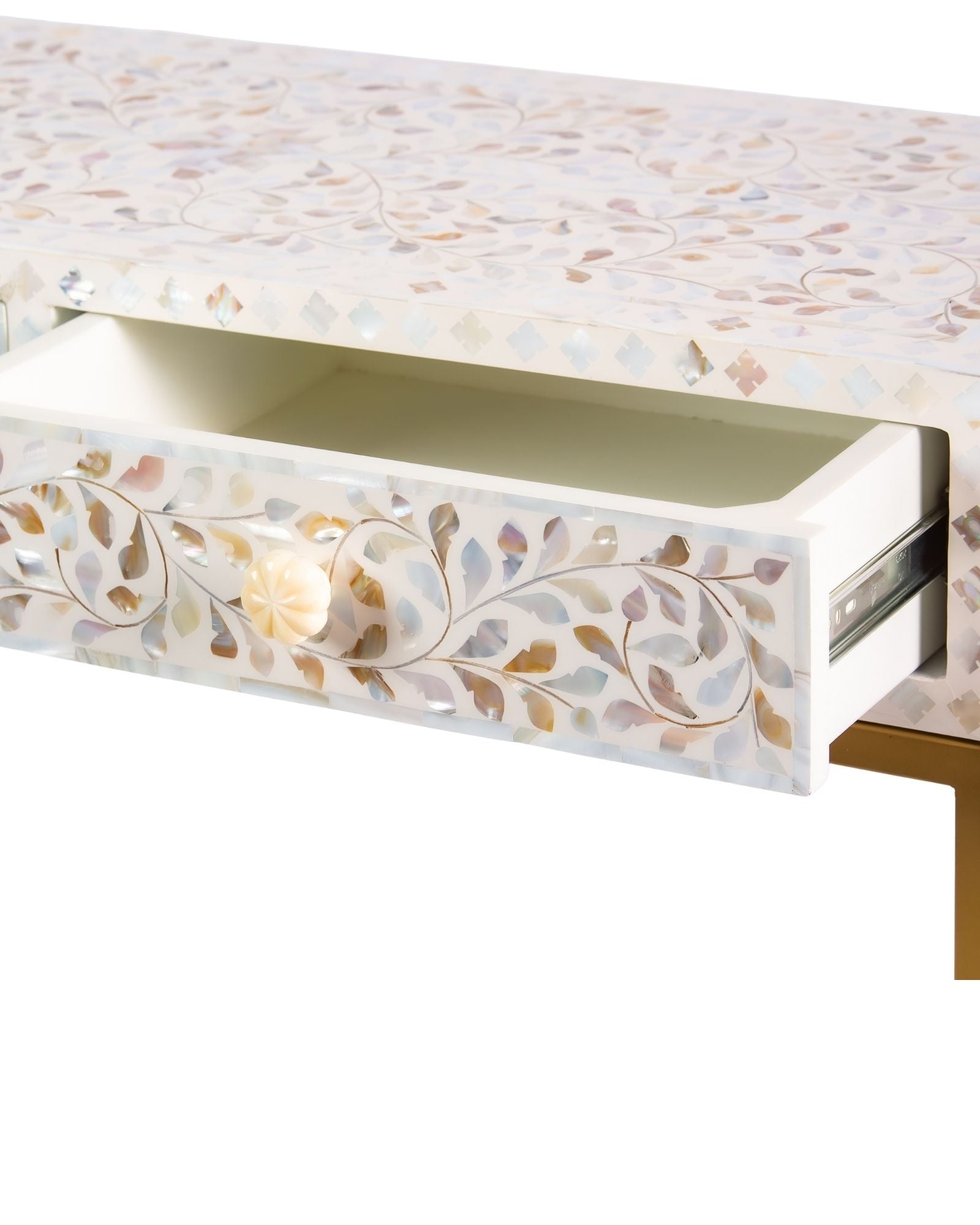 Iris Mini Dresser Console - White Mother of Pearl Inlay