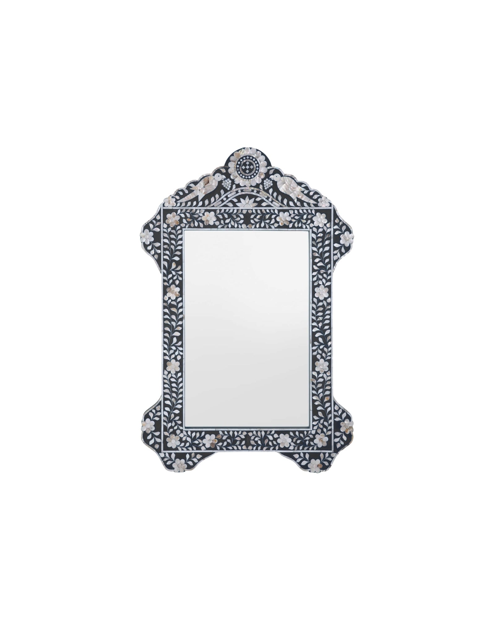Iris Mirror - Black Mother of Pearl Inlay - Tabeer Homes