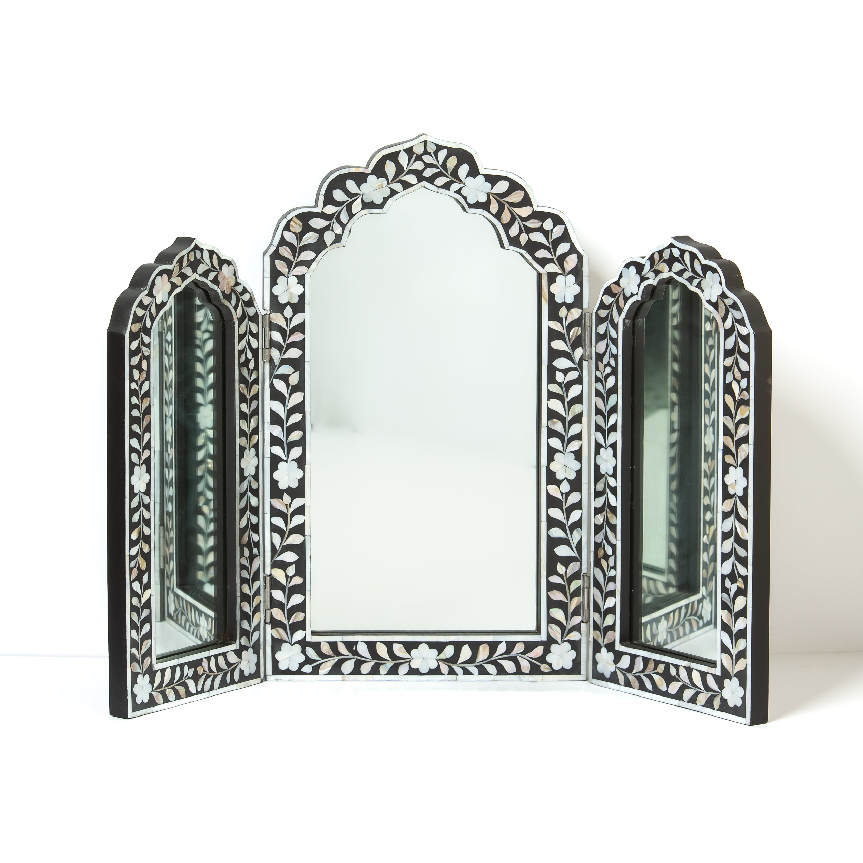 Iris Mirror - Black & White Mother of Pearl 1