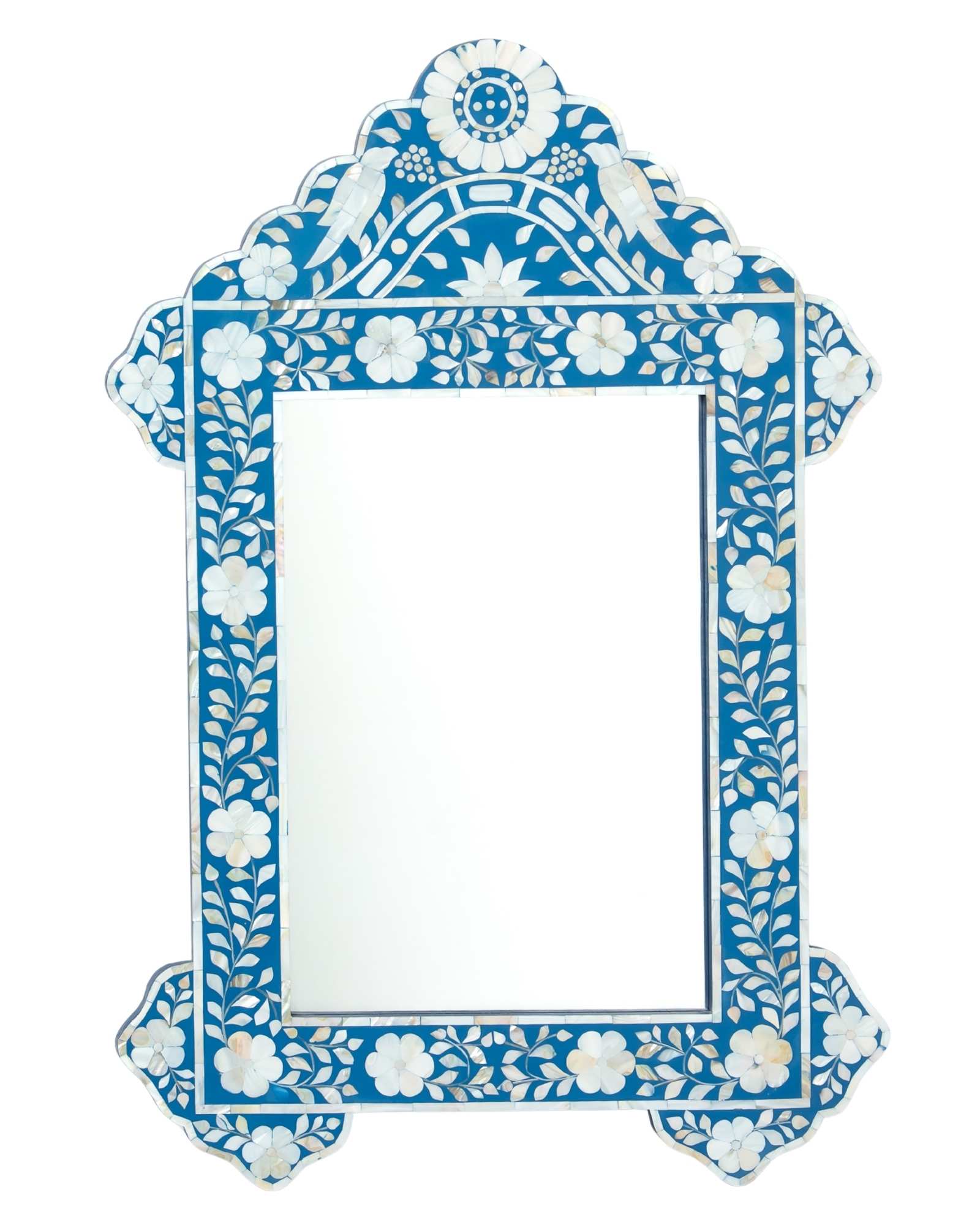 Iris Mirror - Blue Mother of Pearl Inlay