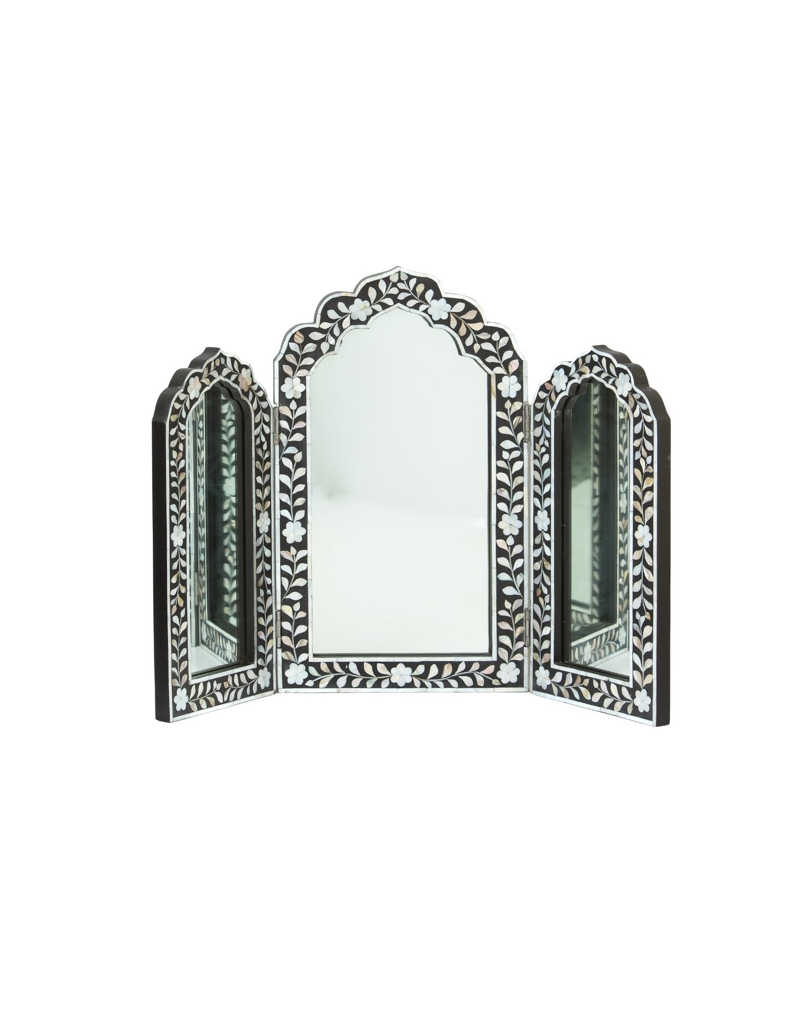 Iris Mirror - Black & White Mother of Pearl 1