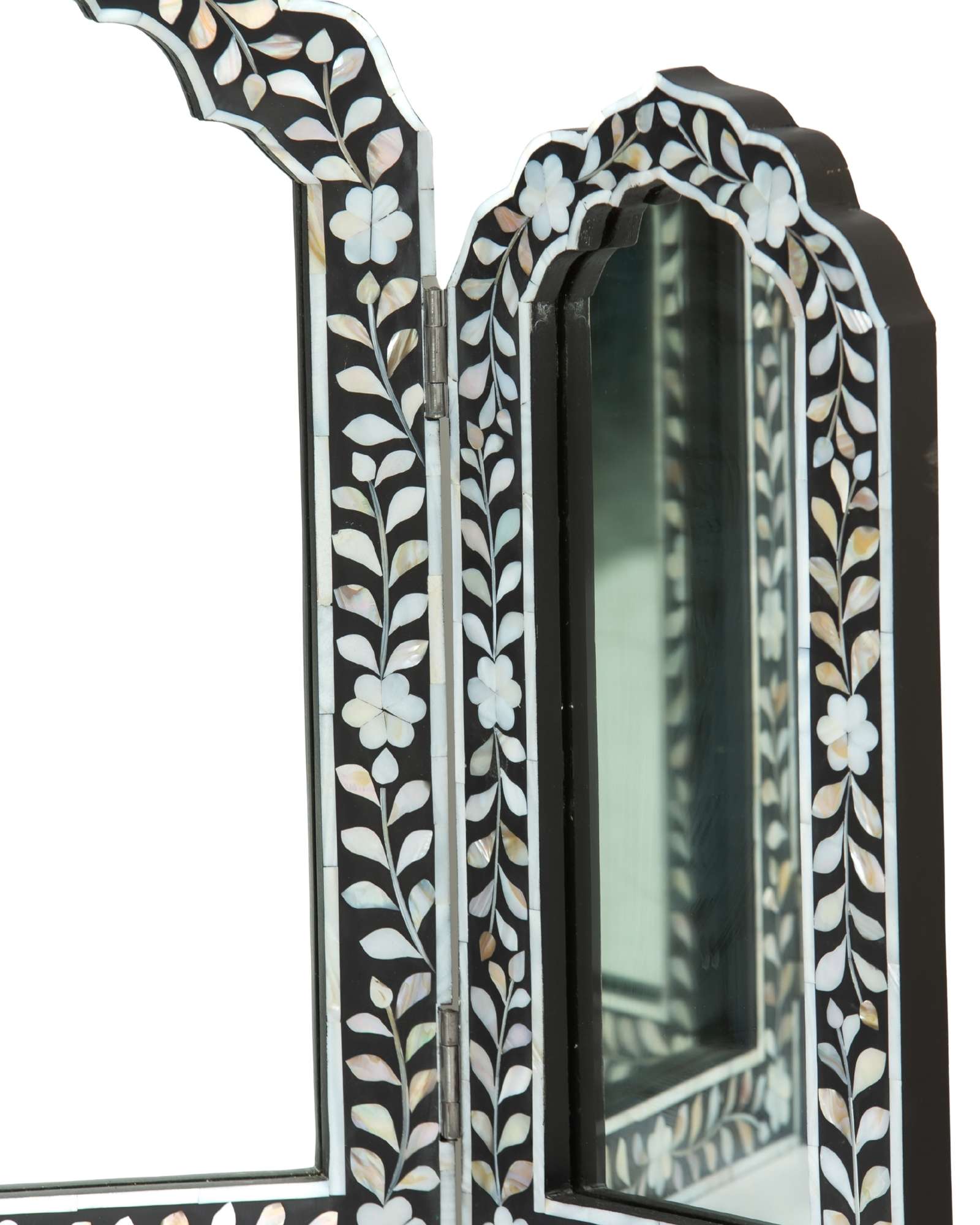 Iris Mirror - Black & White Mother of Pearl 1