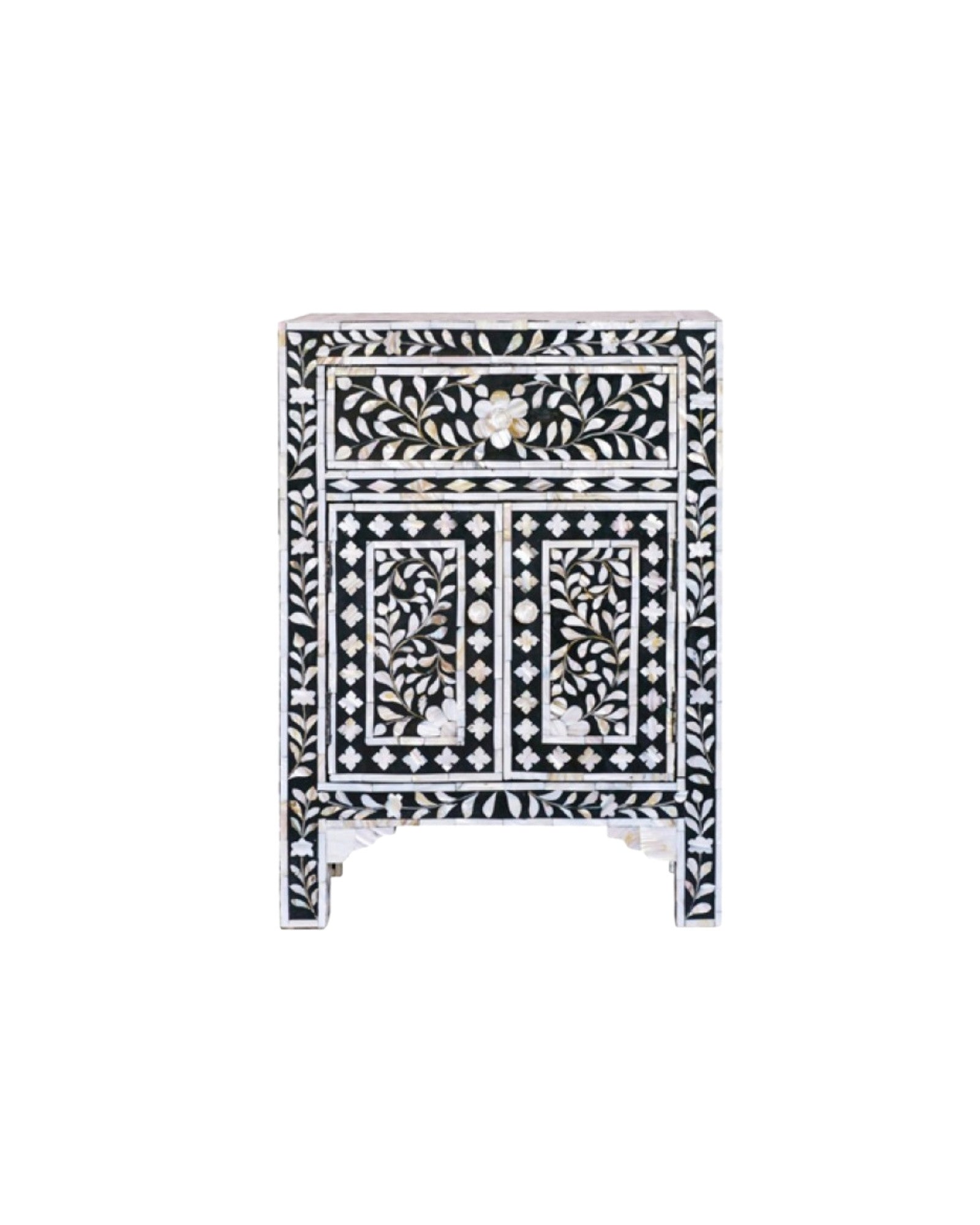 Iris Side Drawer - Black & White Mother of Pearl - Tabeer Homes