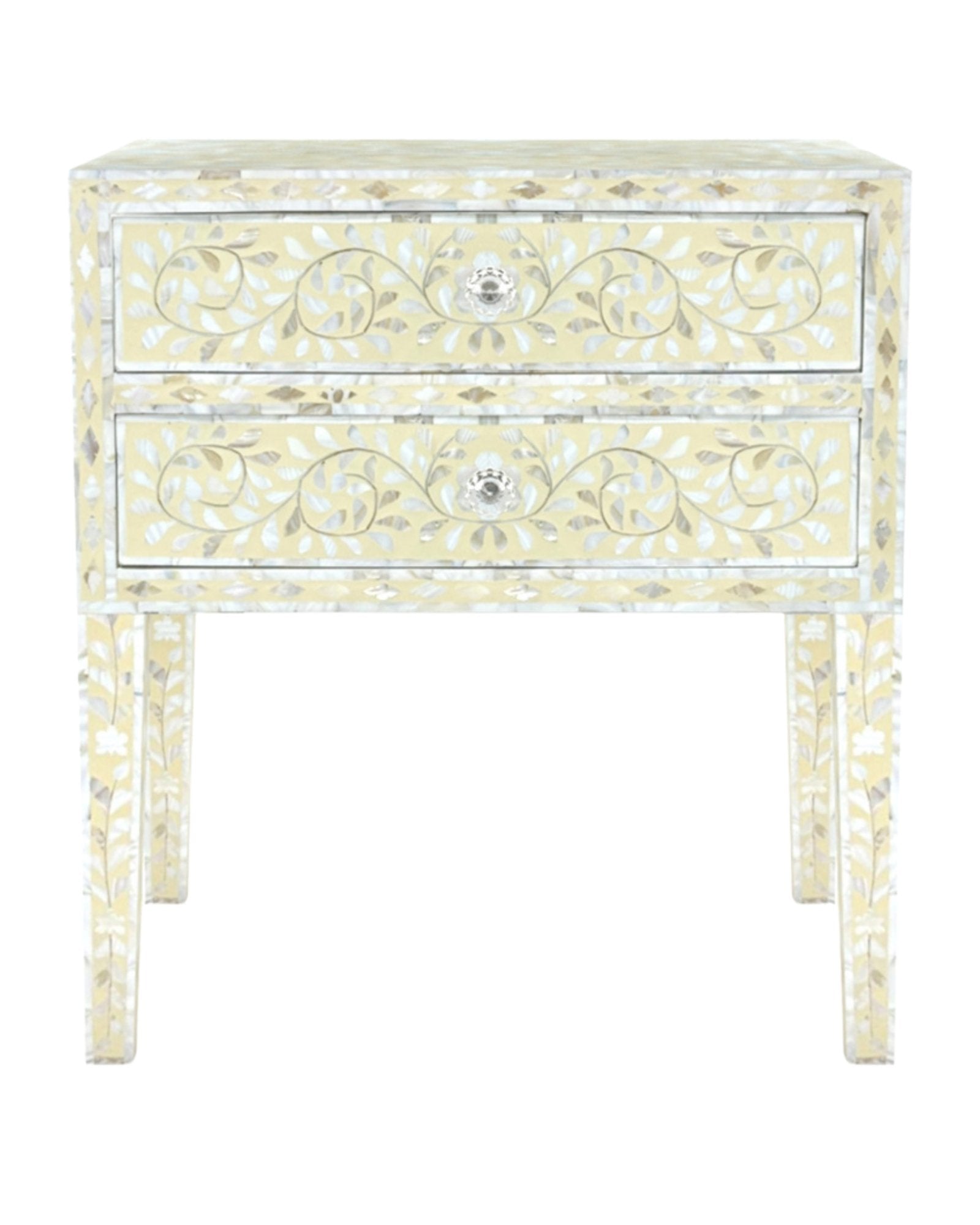 Iris Side Drawer - Cream Mother of Pearl Inlay