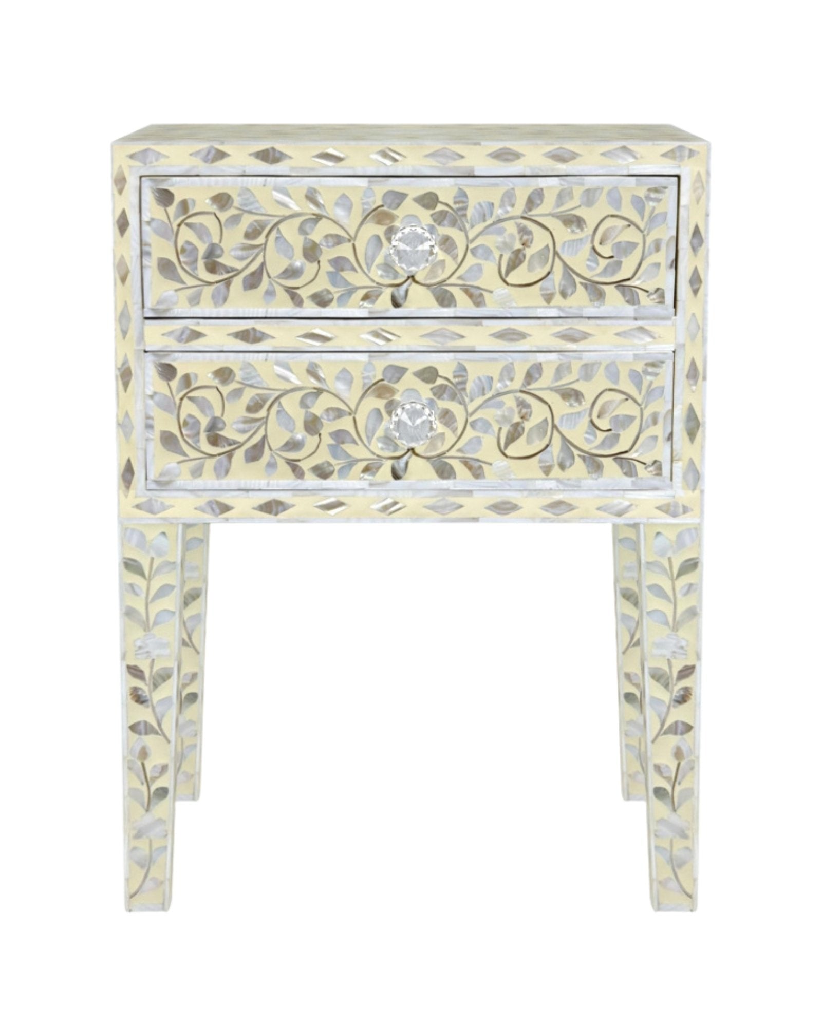 Iris Side Drawer - Cream Mother of Pearl Inlay